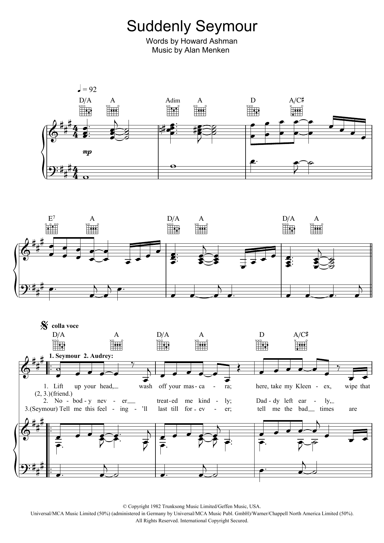 Suddenly Seymour (from Little Shop of Horrors) sheet music