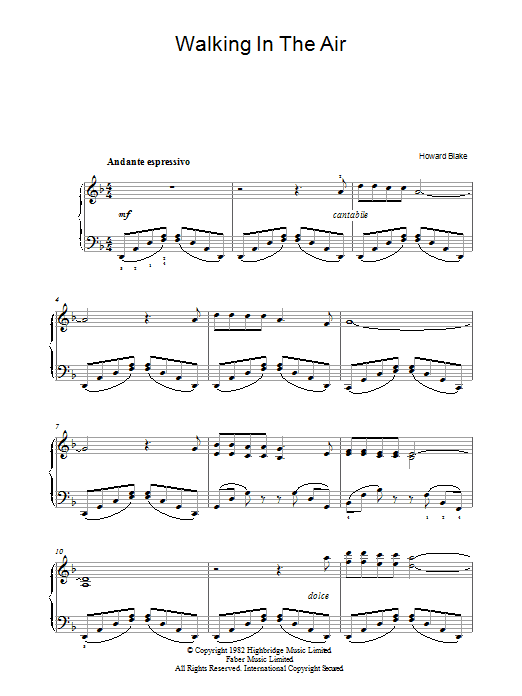 Walking In The Air (theme from The Snowman) sheet music