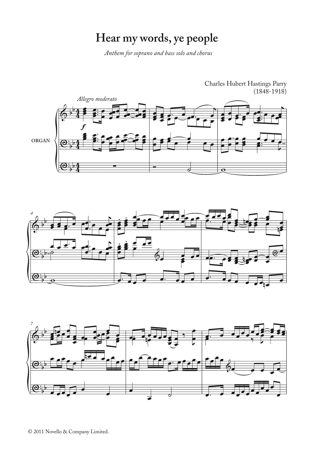 Hubert Parry Hear My Words, Ye People Sheet Music Notes & Chords for Choir - Download or Print PDF