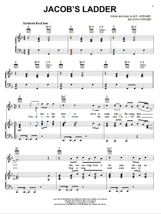 Huey Lewis & The News Jacob's Ladder Sheet Music Notes & Chords for Piano, Vocal & Guitar (Right-Hand Melody) - Download or Print PDF