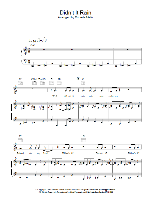 Hugh Laurie Didn't It Rain Sheet Music Notes & Chords for Piano, Vocal & Guitar - Download or Print PDF