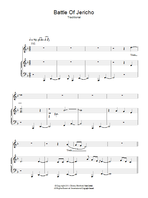 Hugh Laurie Joshua Fit De Battle Of Jericho Sheet Music Notes & Chords for Piano, Vocal & Guitar - Download or Print PDF