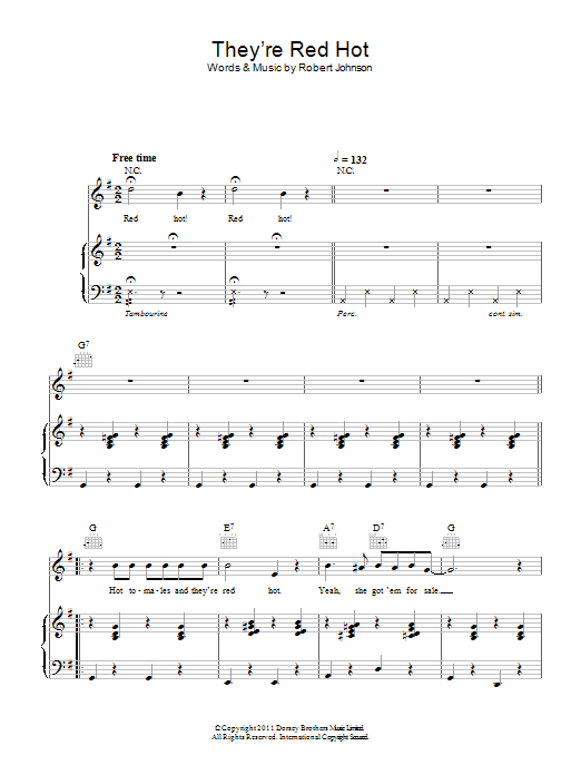 Hugh Laurie They're Red Hot Sheet Music Notes & Chords for Piano, Vocal & Guitar - Download or Print PDF