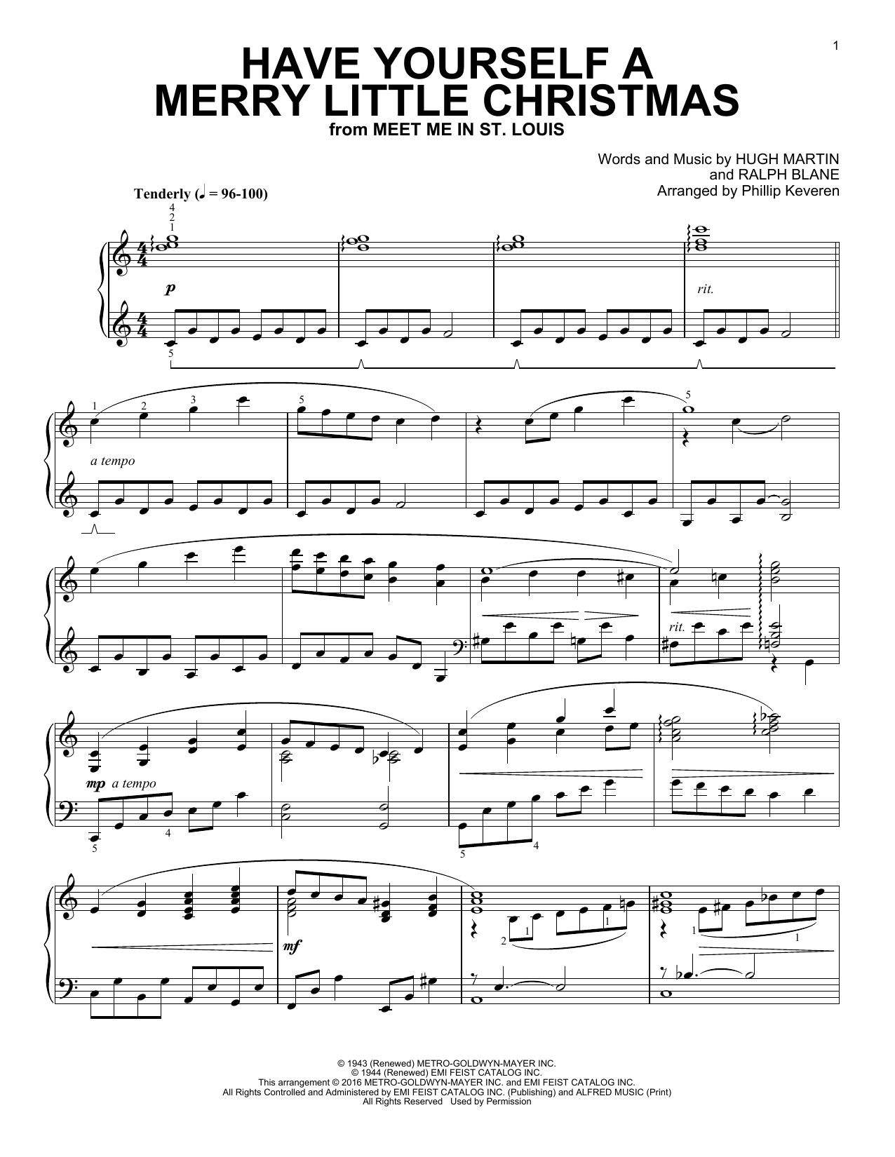 Hugh Martin Have Yourself A Merry Little Christmas (arr. Phillip Keveren) Sheet Music Notes & Chords for Piano - Download or Print PDF