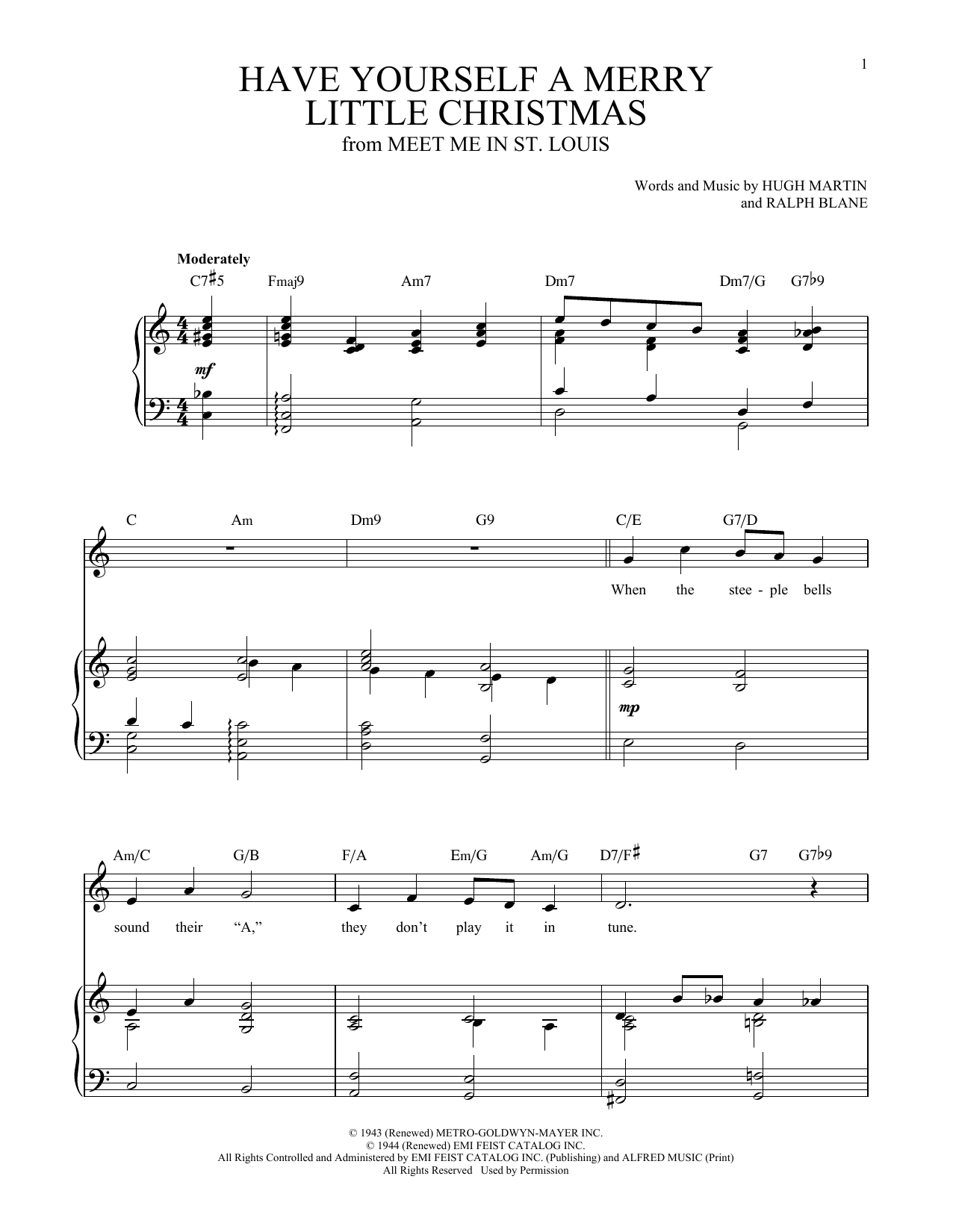 Hugh Martin Have Yourself A Merry Little Christmas (arr. Richard Walters) Sheet Music Notes & Chords for Piano & Vocal - Download or Print PDF