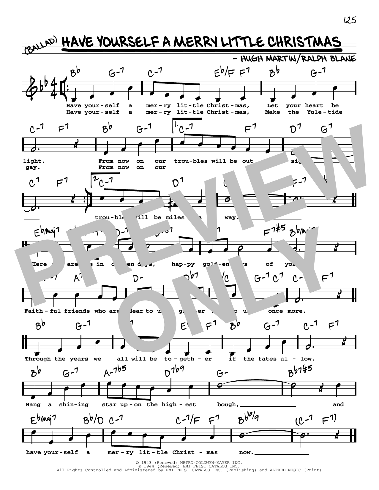 Hugh Martin Have Yourself A Merry Little Christmas (High Voice) Sheet Music Notes & Chords for Real Book – Melody, Lyrics & Chords - Download or Print PDF