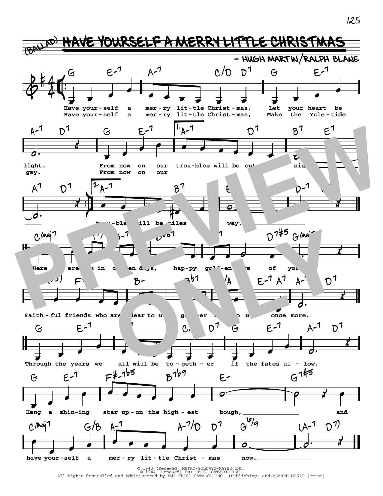 Hugh Martin Have Yourself A Merry Little Christmas (Low Voice) Sheet Music Notes & Chords for Real Book – Melody, Lyrics & Chords - Download or Print PDF