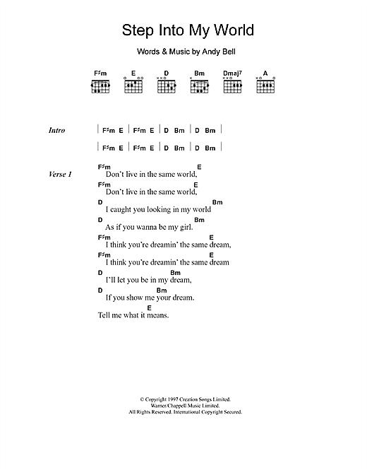 Hurricane #1 Step Into My World Sheet Music Notes & Chords for Lyrics & Chords - Download or Print PDF