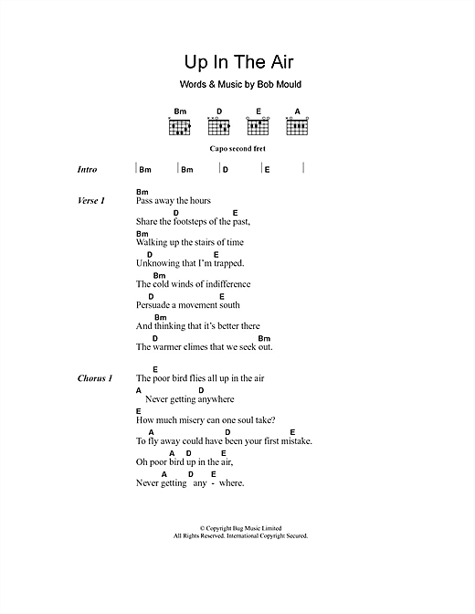 Husker Du Up In The Air Sheet Music Notes & Chords for Lyrics & Chords - Download or Print PDF