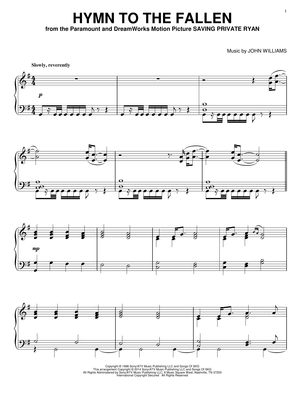 Preview John Williams Hymn To The Fallen Classical sheet music, notes and chords for Melody Line, Lyrics & Chords, SKU: 179733 sheet music, piano notes, chords, guitar tabs, score, transpose, transcribe, how to play, guide, download, learn, tutorial, progression, song, artist, awards, billboard, mtv, vh1, tour, single, album, release