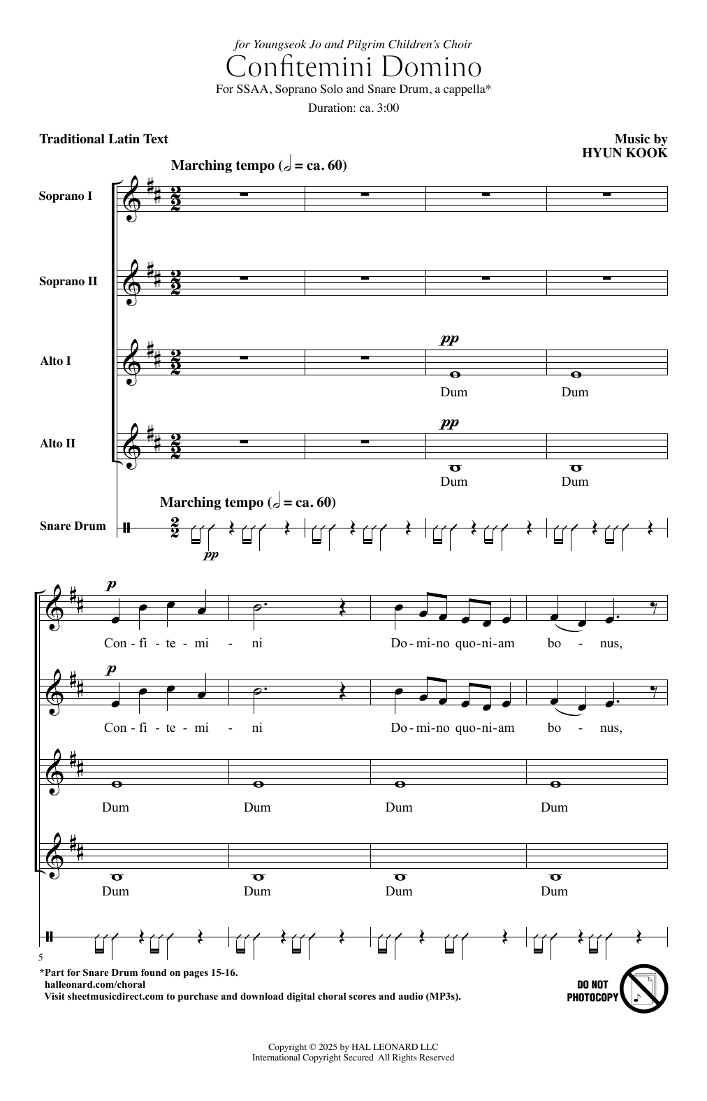 Hyun Kook Confitemini Domino Sheet Music Notes & Chords for SSAA Choir - Download or Print PDF