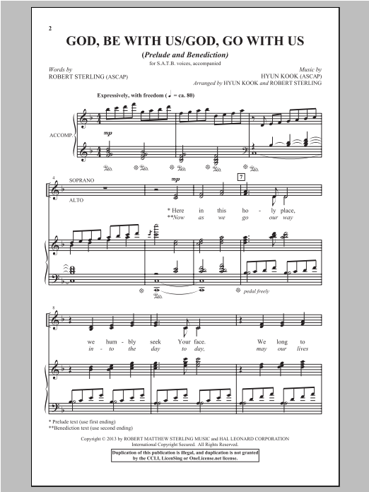 Hyun Kook God, Be With Us/God, Go With Us Sheet Music Notes & Chords for SATB - Download or Print PDF