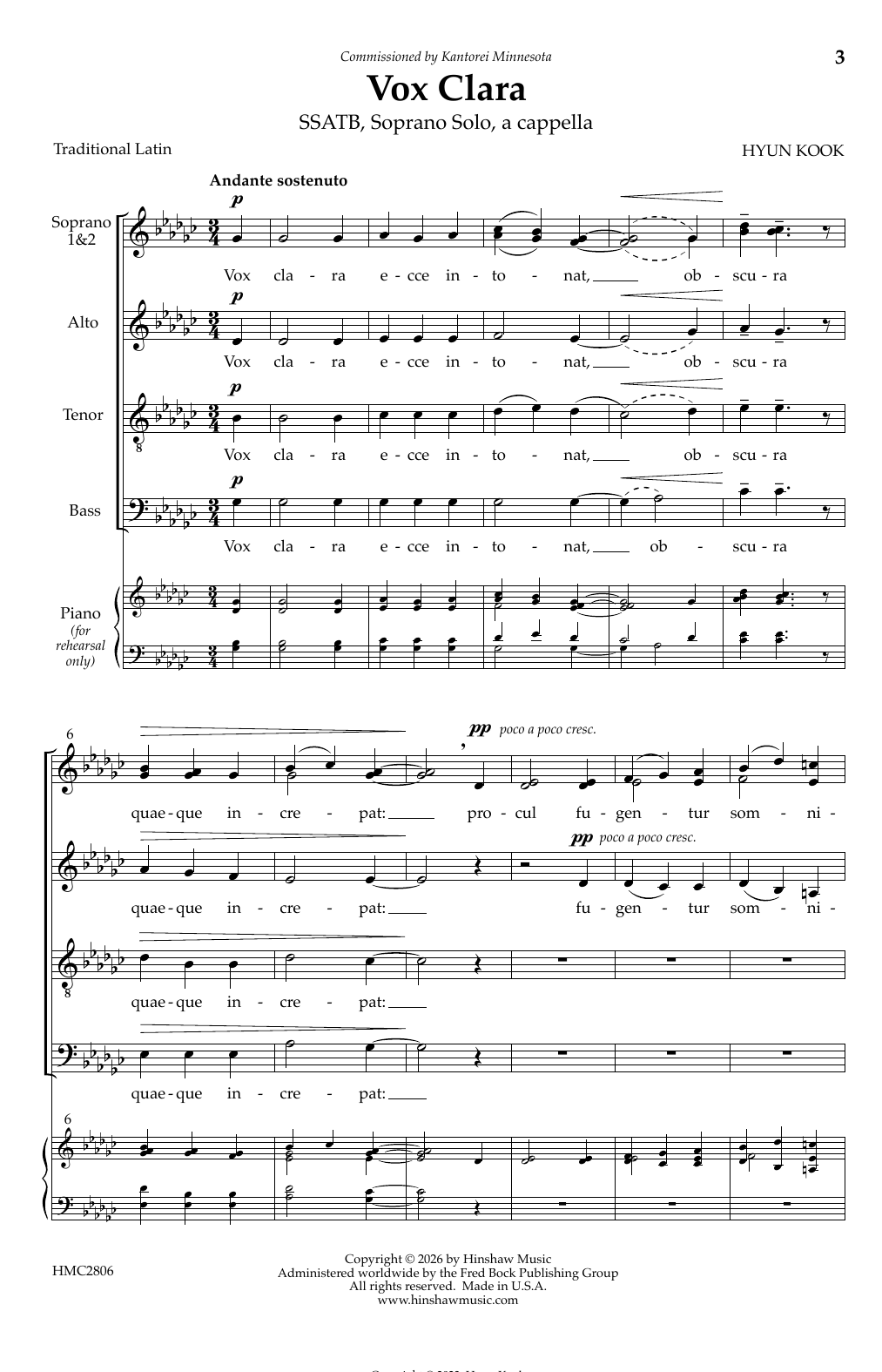Hyun Kook Vox Clara Sheet Music Notes & Chords for SATB Choir - Download or Print PDF