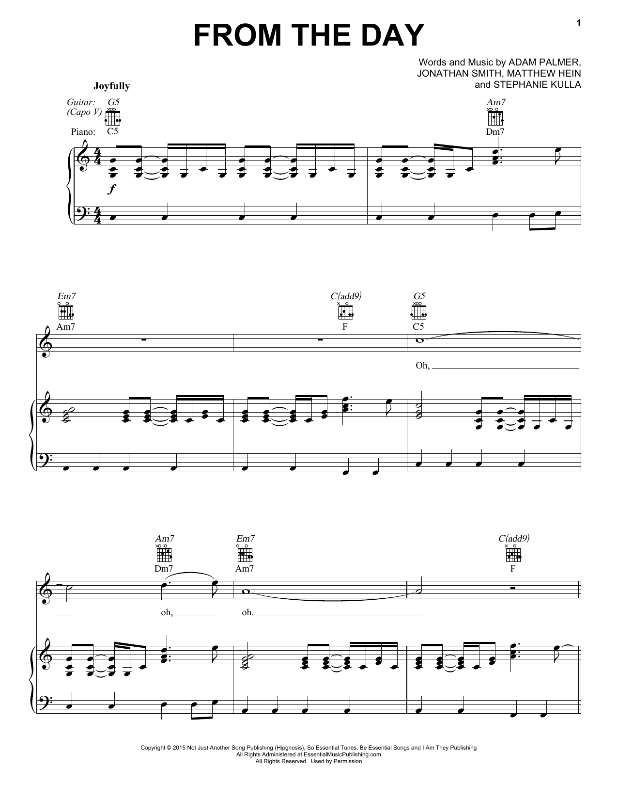 I Am They From The Day Sheet Music Notes & Chords for Piano, Vocal & Guitar (Right-Hand Melody) - Download or Print PDF