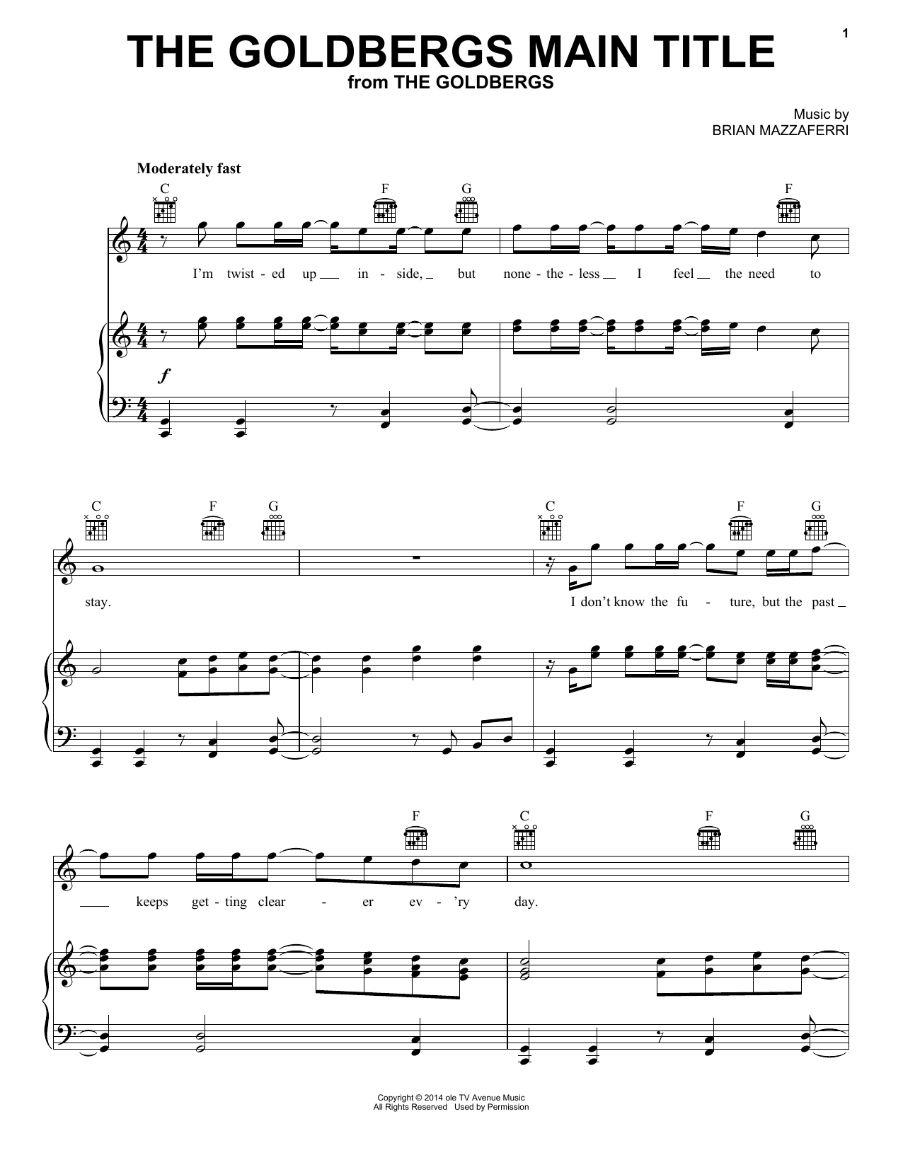I Fight Dragons The Goldbergs Main Title Sheet Music Notes & Chords for Big Note Piano - Download or Print PDF