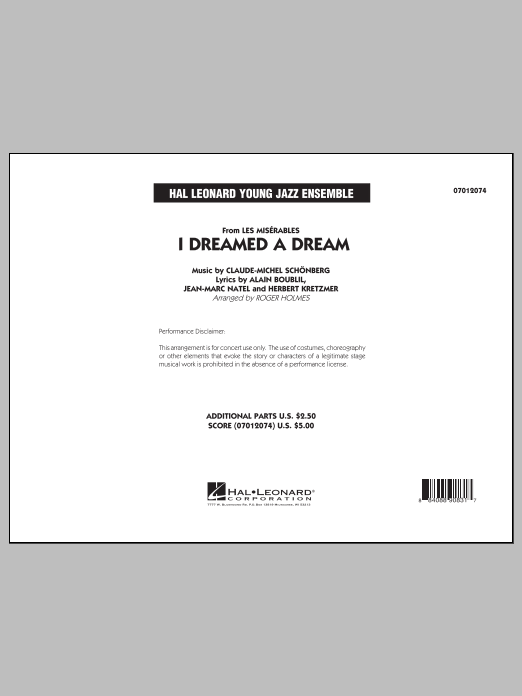 Roger Holmes I Dreamed A Dream From Les Miserables Conductor
