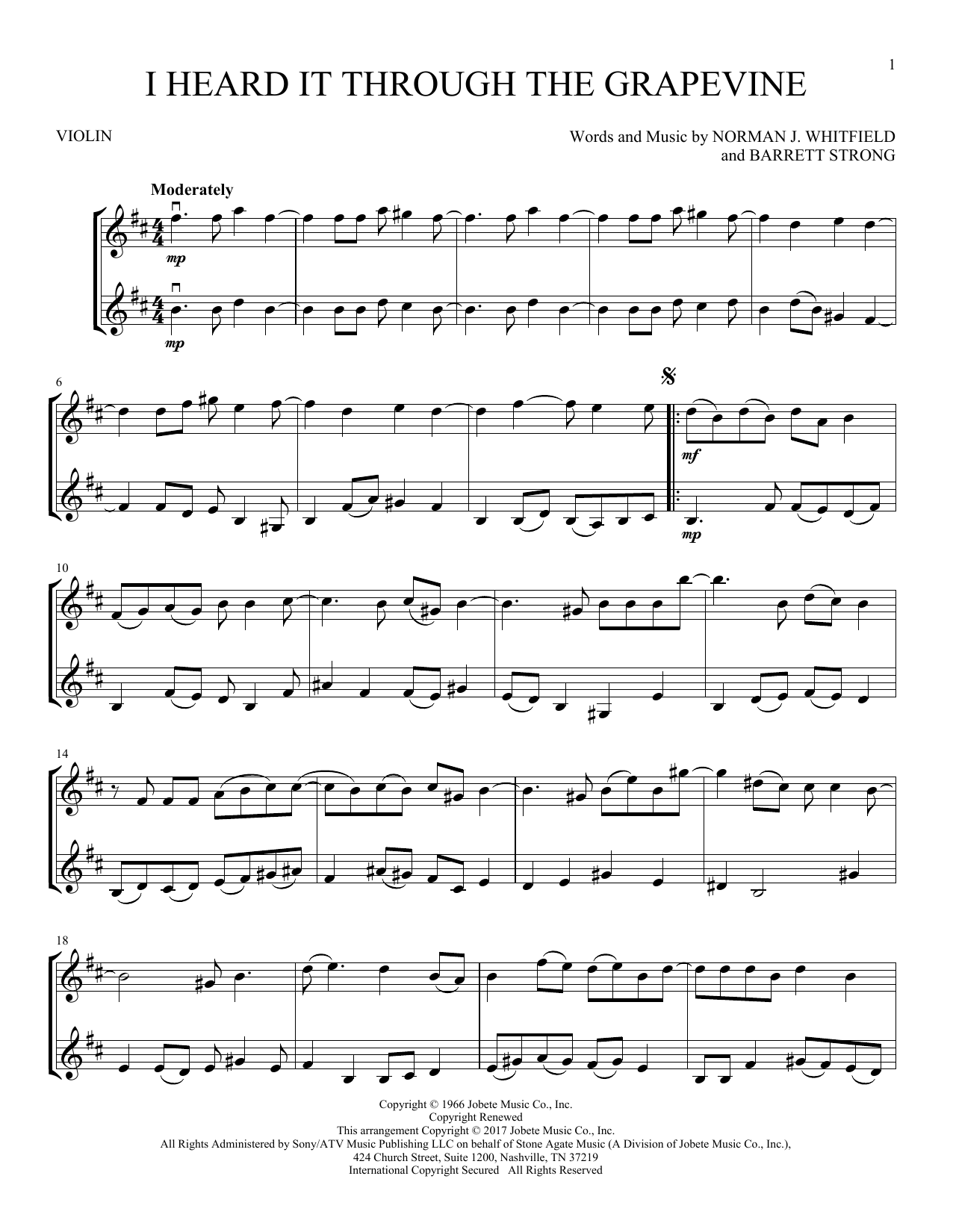 Gladys Knight The Pips I Heard It Through The Grapevine Sheet Music Download Pdf Score 379359