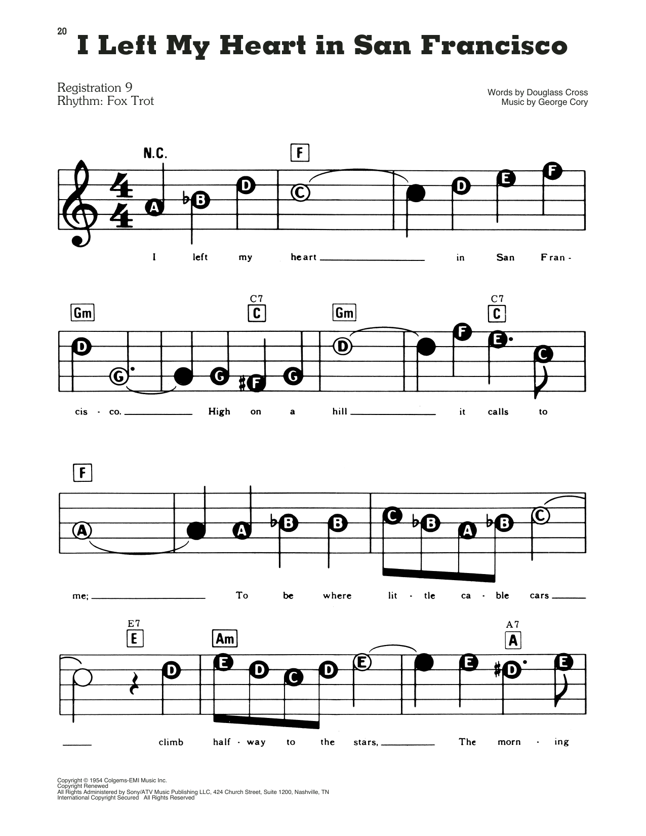 Douglass Cross I Left My Heart In San Francisco Sheet Music Download Pdf Score 182434