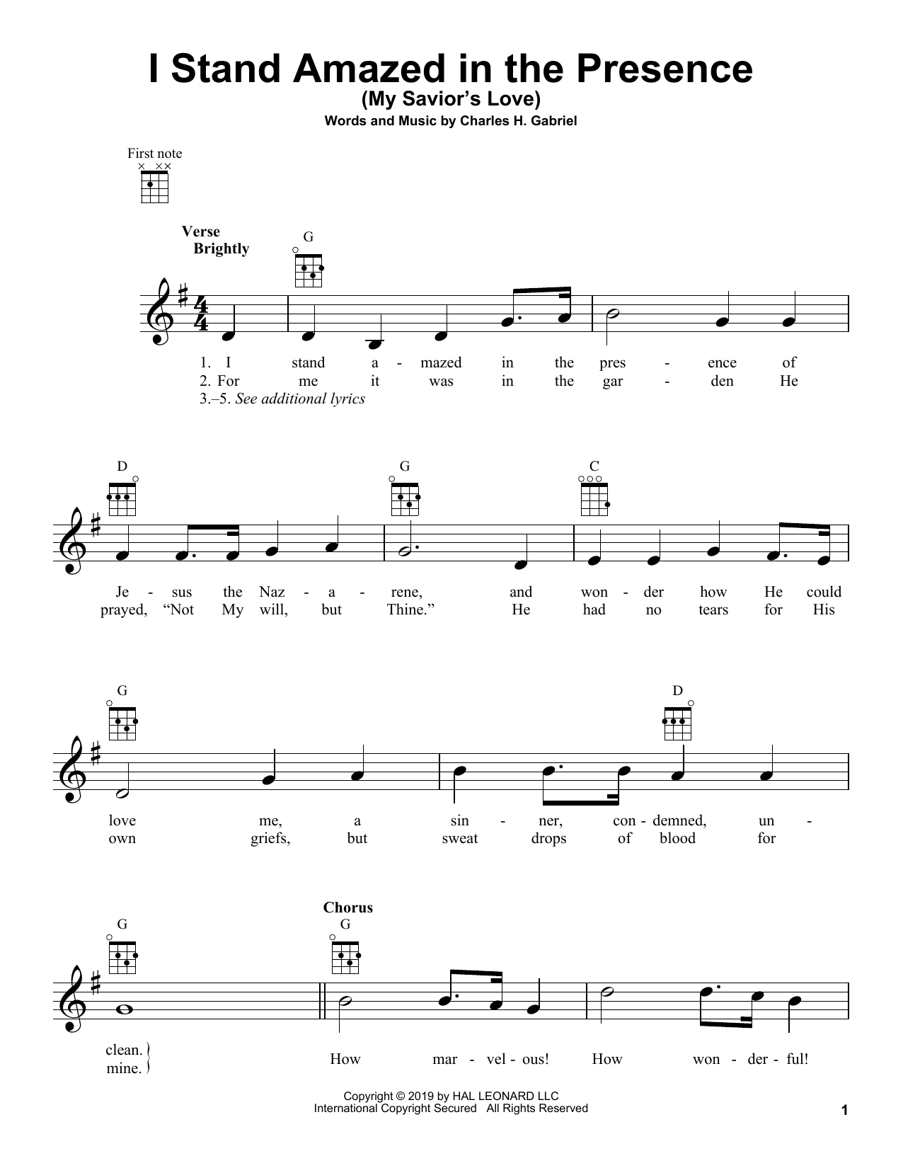 Charles H Gabriel I Stand Amazed In The Presence My Savior S Love Sheet Music Download Pdf Score Charles H Gabriel I Stand Amazed In The Presence My Savior S Love Sheet Music Download Pdf Score