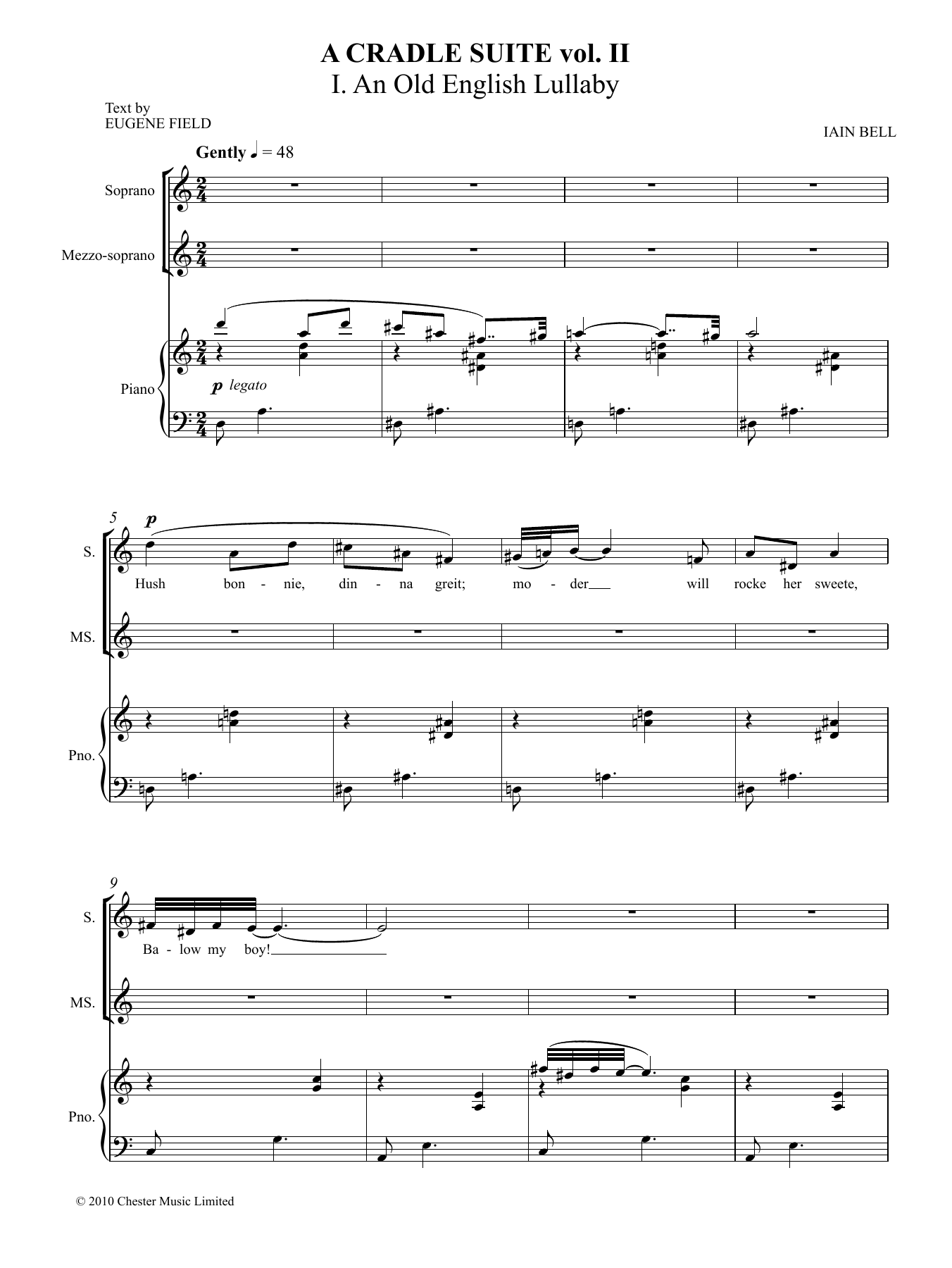 Iain Bell A Cradle Suite - Vol. 2 Sheet Music Notes & Chords for Vocal Duet - Download or Print PDF