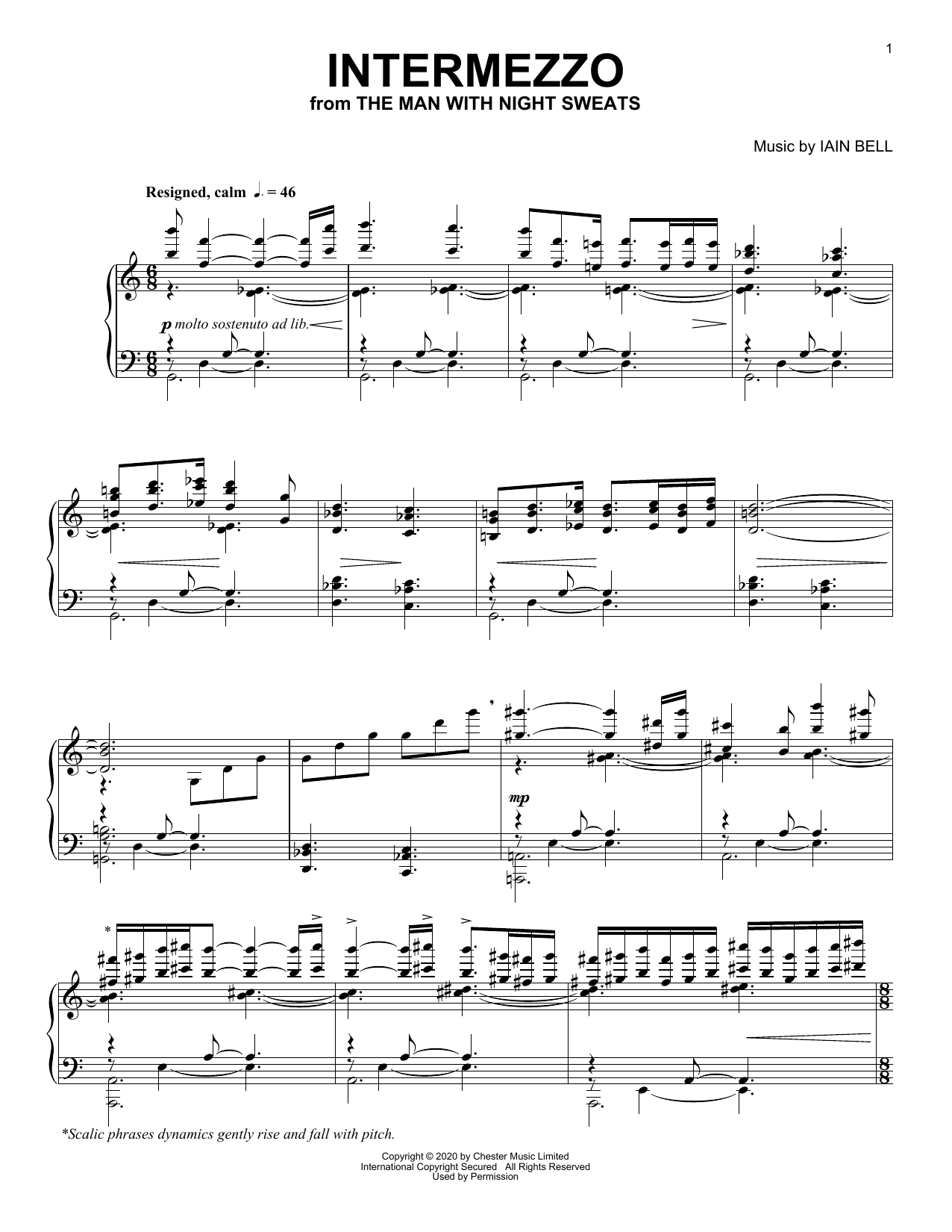 Iain Bell Intermezzo Sheet Music Notes & Chords for Piano Solo - Download or Print PDF