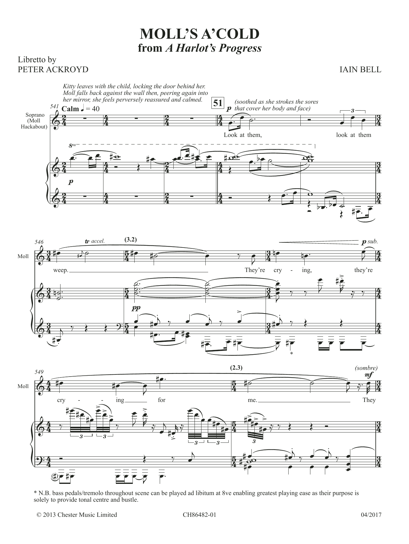 Iain Bell Moll's a'cold Sheet Music Notes & Chords for Piano & Vocal - Download or Print PDF