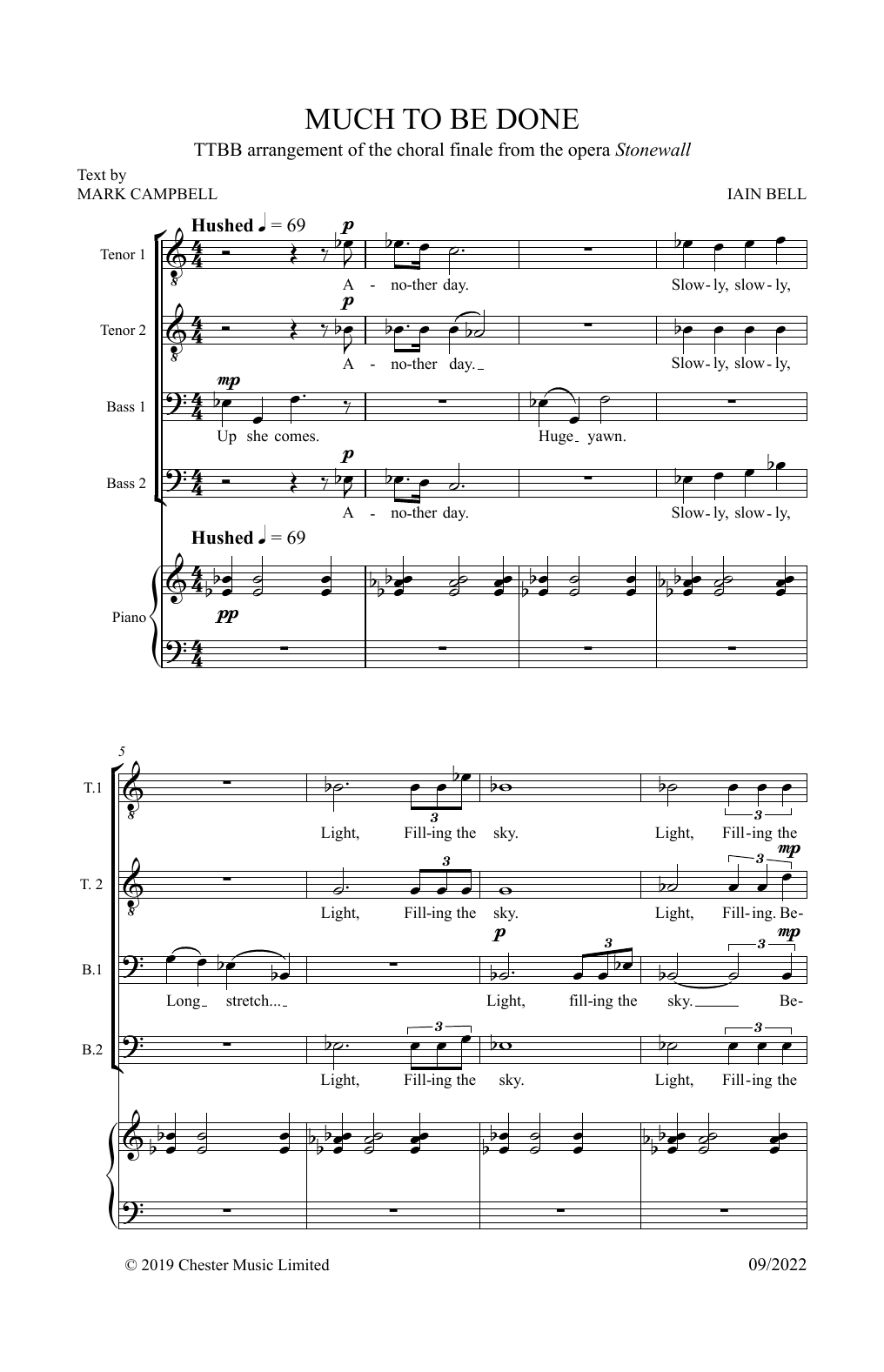 Iain Bell Much To Be Done Sheet Music Notes & Chords for TTBB Choir - Download or Print PDF