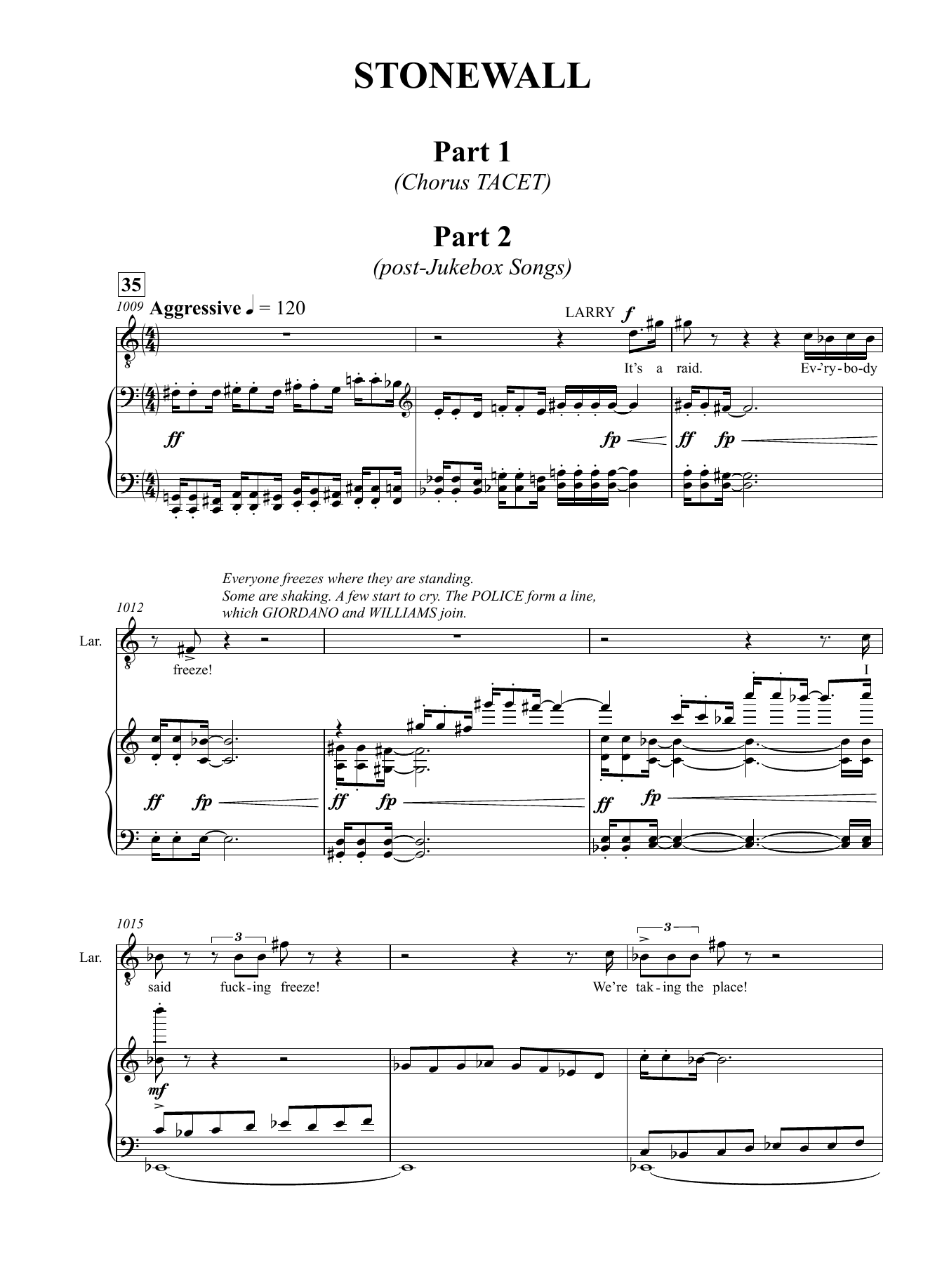 Iain Bell Stonewall Sheet Music Notes & Chords for Piano & Vocal - Download or Print PDF