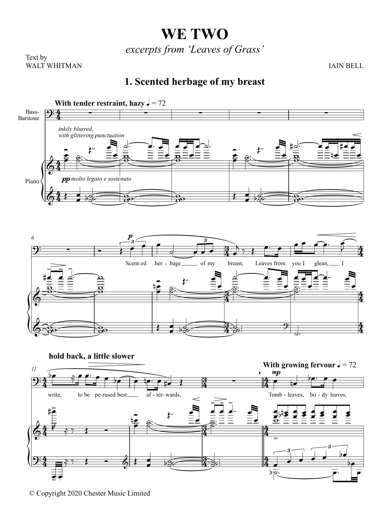 Iain Bell We Two Sheet Music Notes & Chords for Piano & Vocal - Download or Print PDF