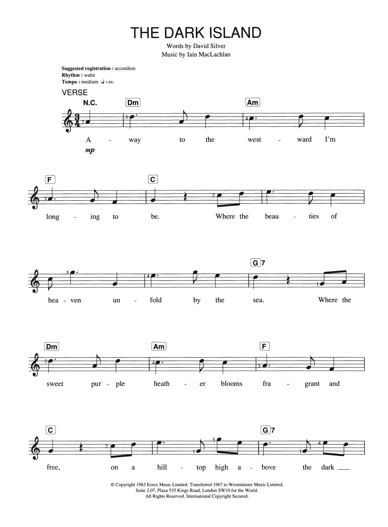 Iain Maclachlan The Dark Island Sheet Music Notes & Chords for Keyboard - Download or Print PDF