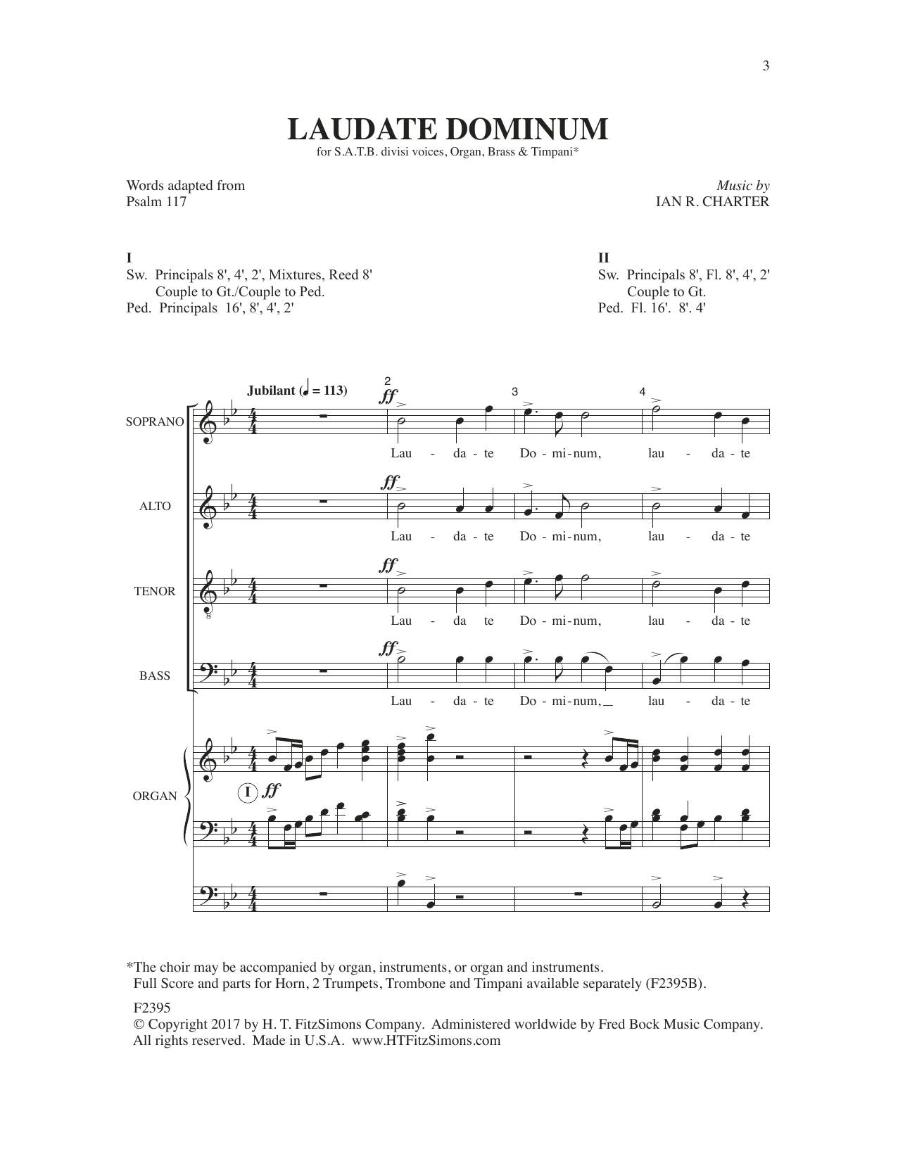 Ian R. Charter Laudate Dominum Sheet Music Notes & Chords for Choral - Download or Print PDF