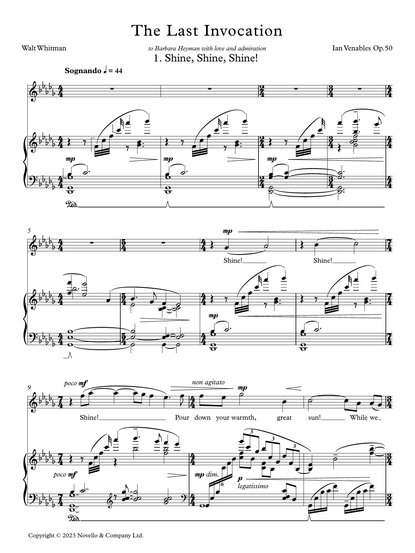 Ian Venables The Last Invocation Sheet Music Notes & Chords for Piano & Vocal - Download or Print PDF