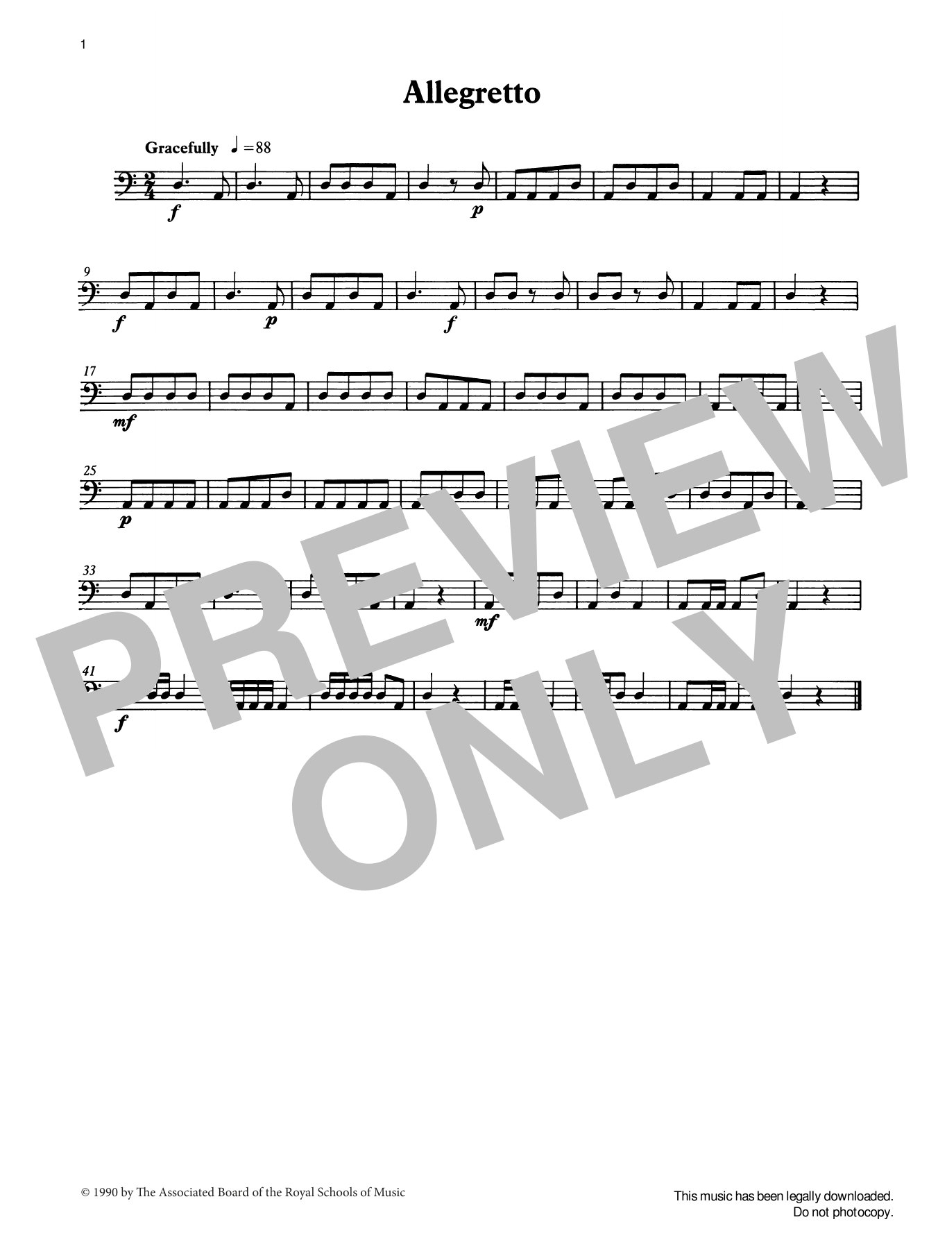 Ian Wright Allegretto from Graded Music for Timpani, Book I Sheet Music Notes & Chords for Percussion Solo - Download or Print PDF