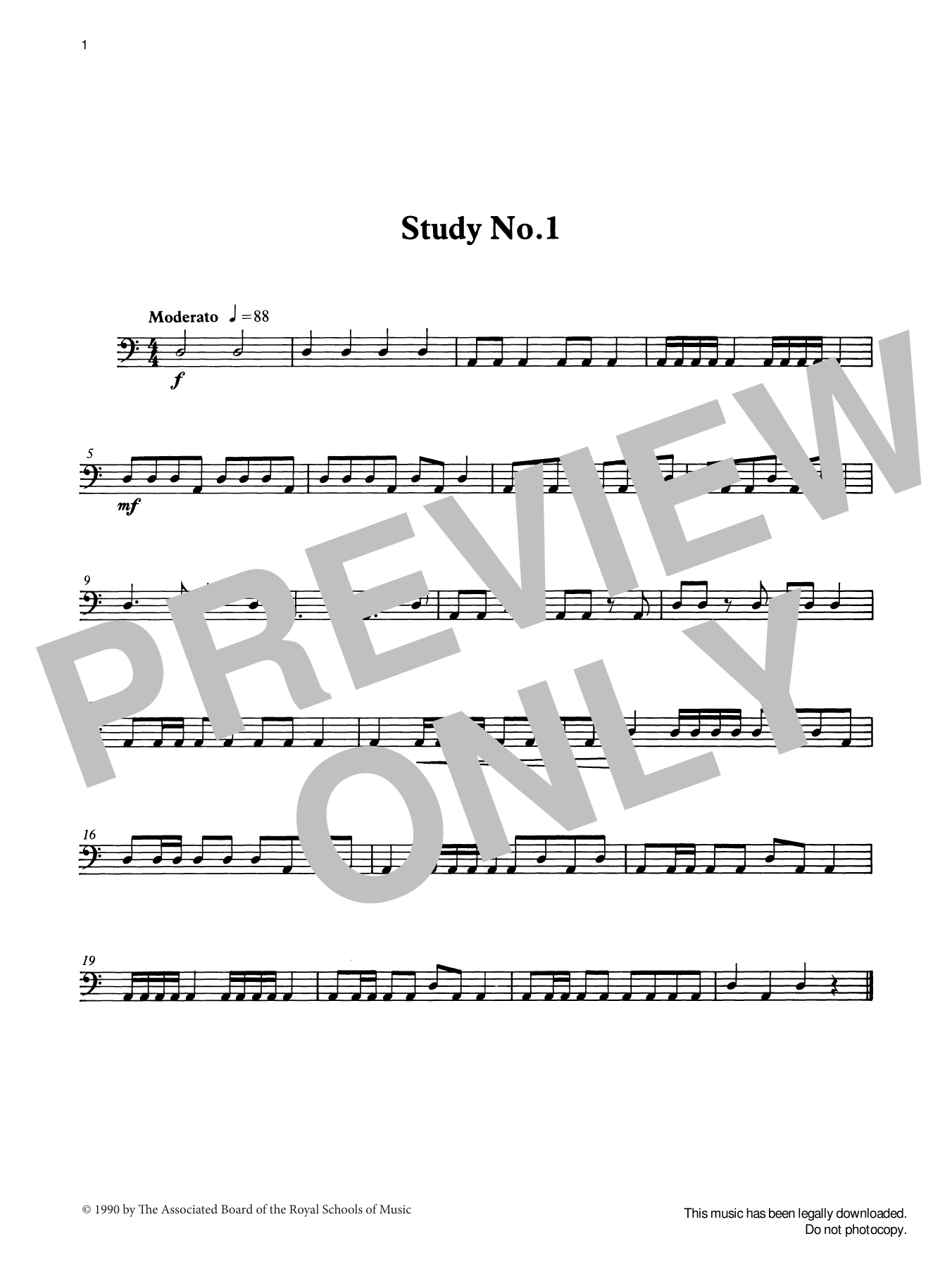 Ian Wright and Chris Batchelor Study No.1 from Graded Music for Timpani, Book I Sheet Music Notes & Chords for Percussion Solo - Download or Print PDF