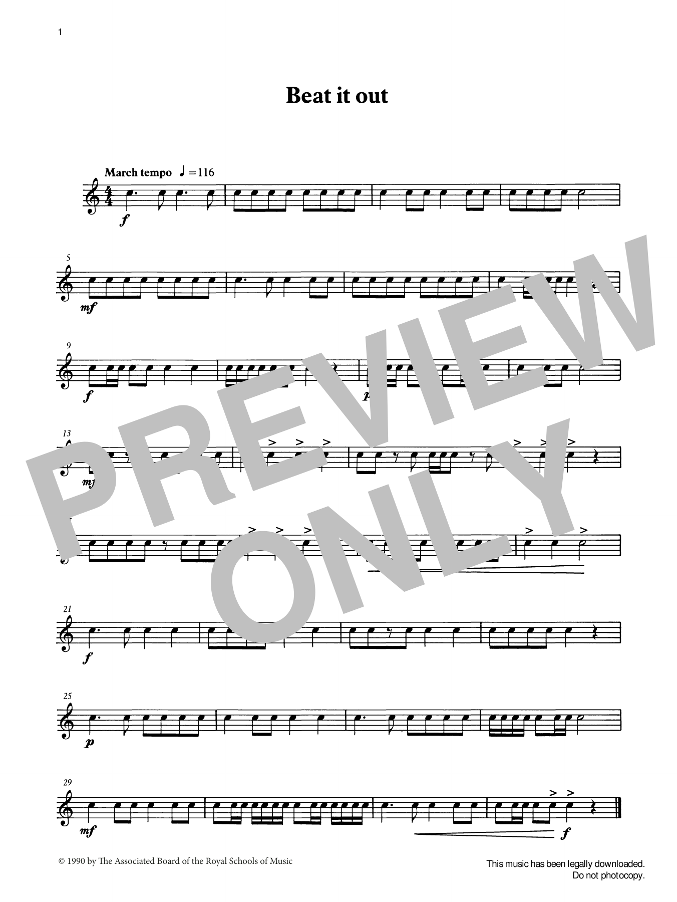Ian Wright and Kevin Hathaway Beat it out from Graded Music for Snare Drum, Book I Sheet Music Notes & Chords for Percussion Solo - Download or Print PDF