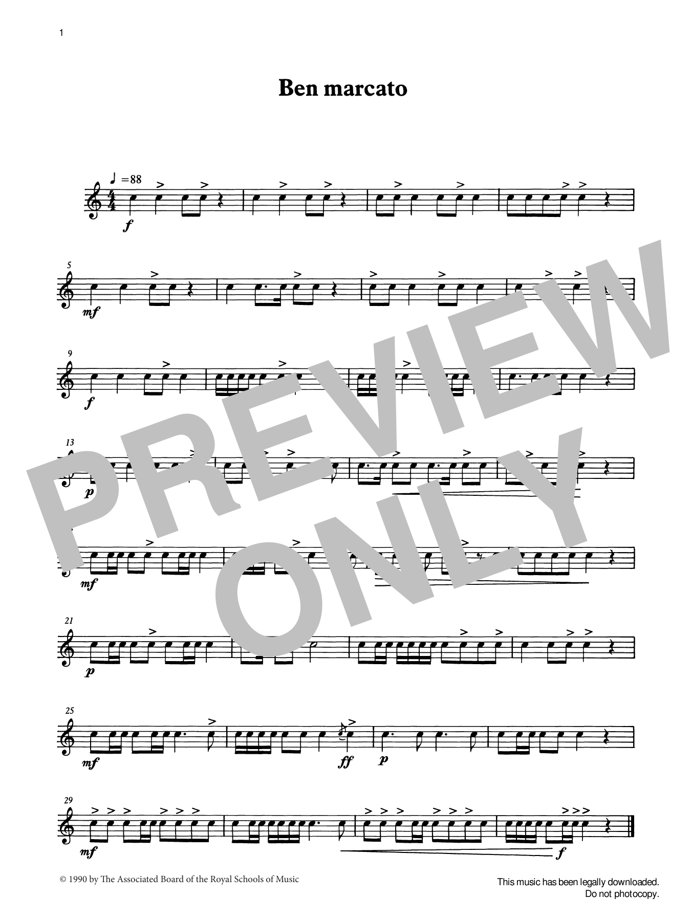 Ian Wright and Kevin Hathaway Ben marcato from Graded Music for Snare Drum, Book I Sheet Music Notes & Chords for Percussion Solo - Download or Print PDF