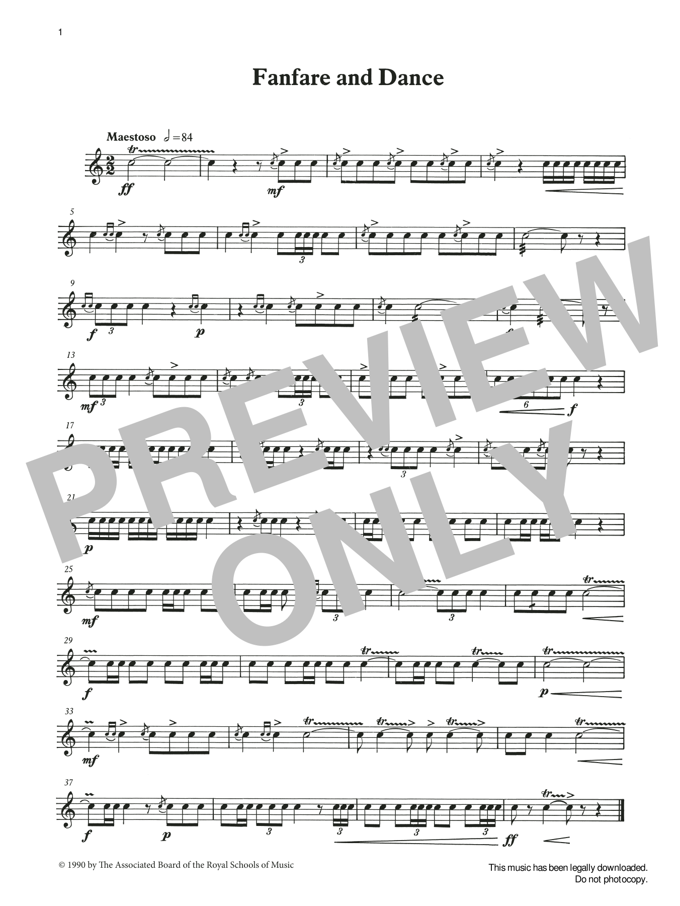 Ian Wright and Kevin Hathaway Fanfare and Dance from Graded Music for Snare Drum, Book III Sheet Music Notes & Chords for Percussion Solo - Download or Print PDF