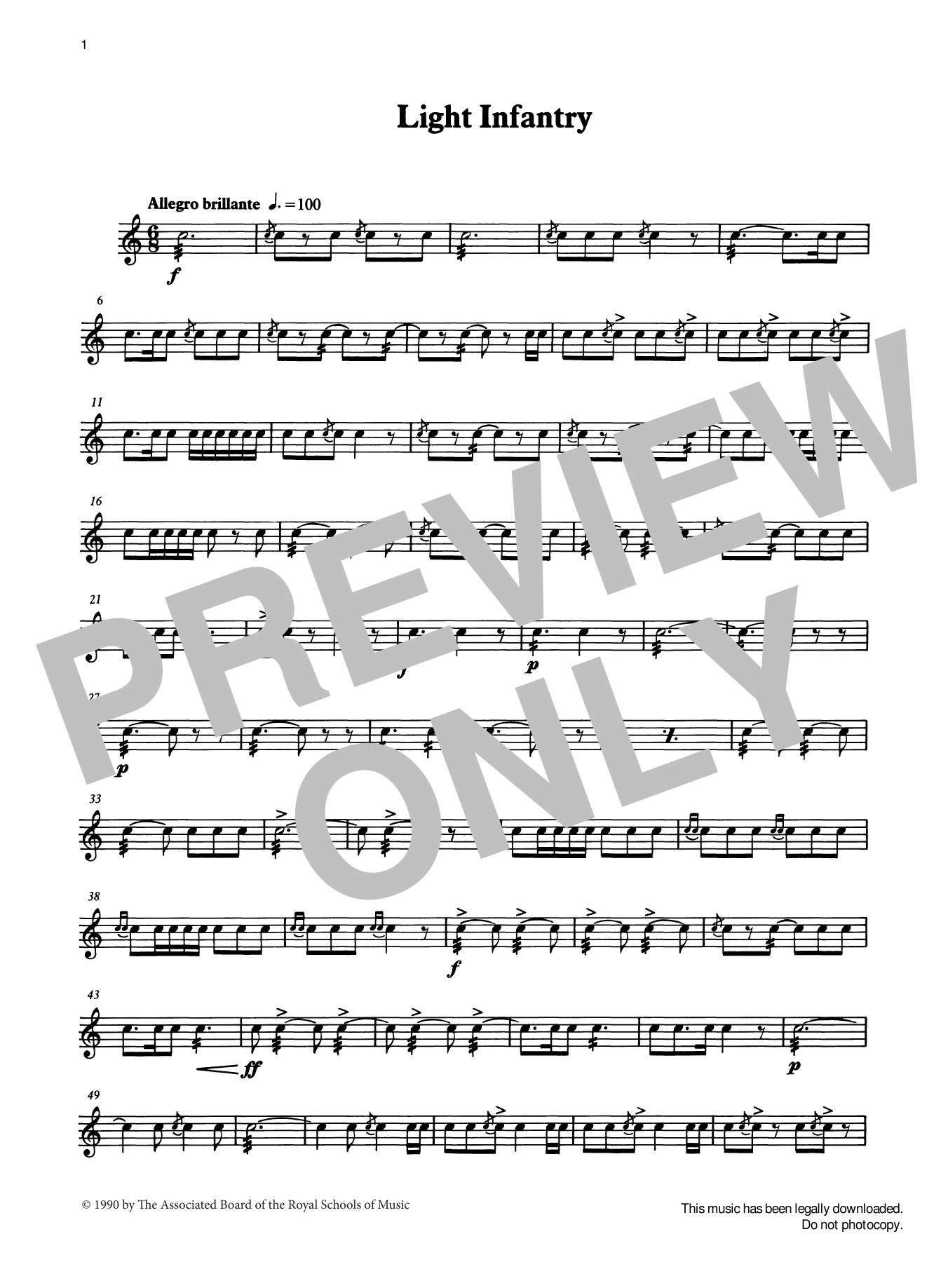 Ian Wright and Kevin Hathaway Light Infantry from Graded Music for Snare Drum, Book IV Sheet Music Notes & Chords for Percussion Solo - Download or Print PDF