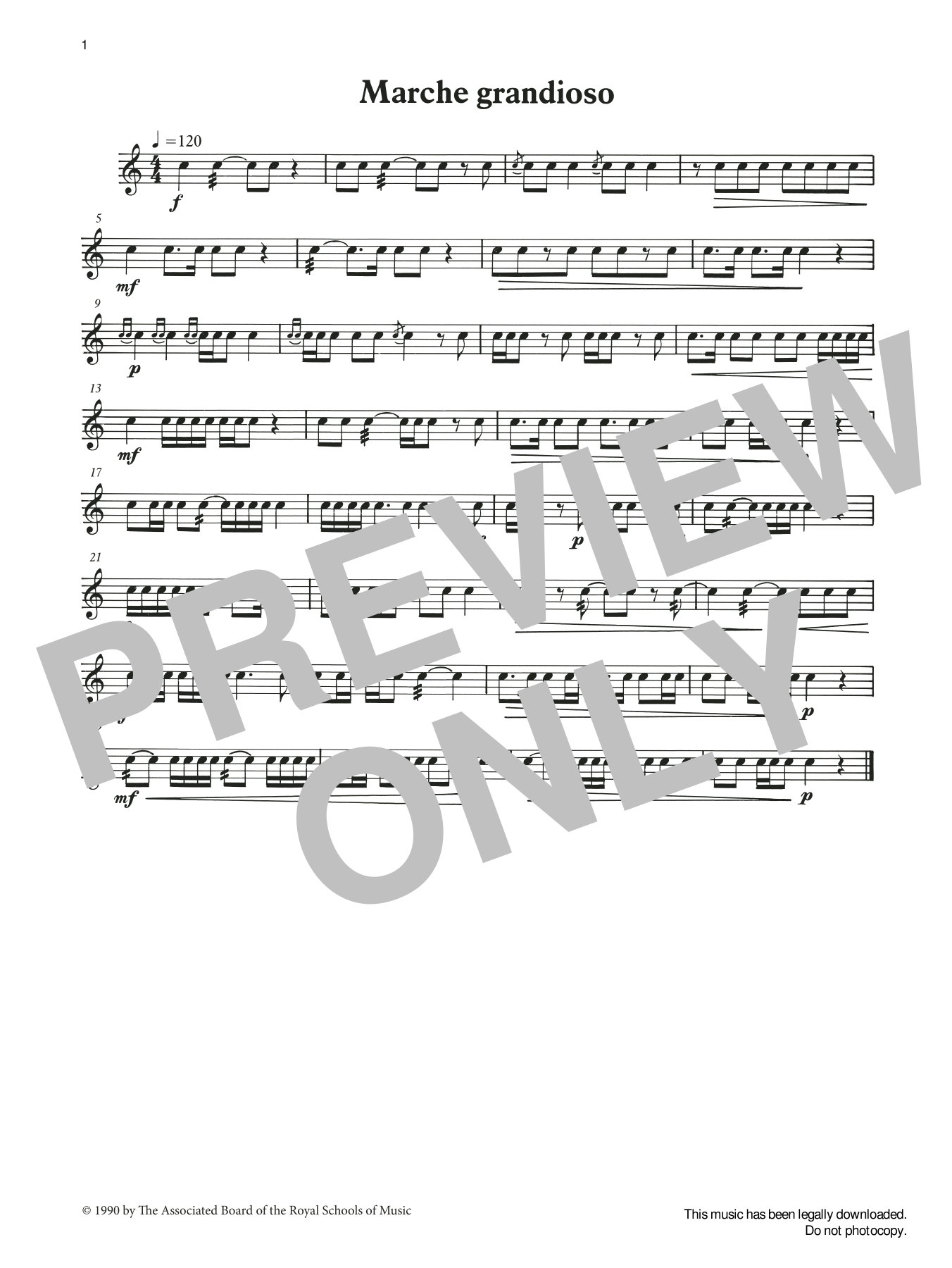 Ian Wright and Kevin Hathaway Marche grandioso from Graded Music for Snare Drum, Book II Sheet Music Notes & Chords for Percussion Solo - Download or Print PDF