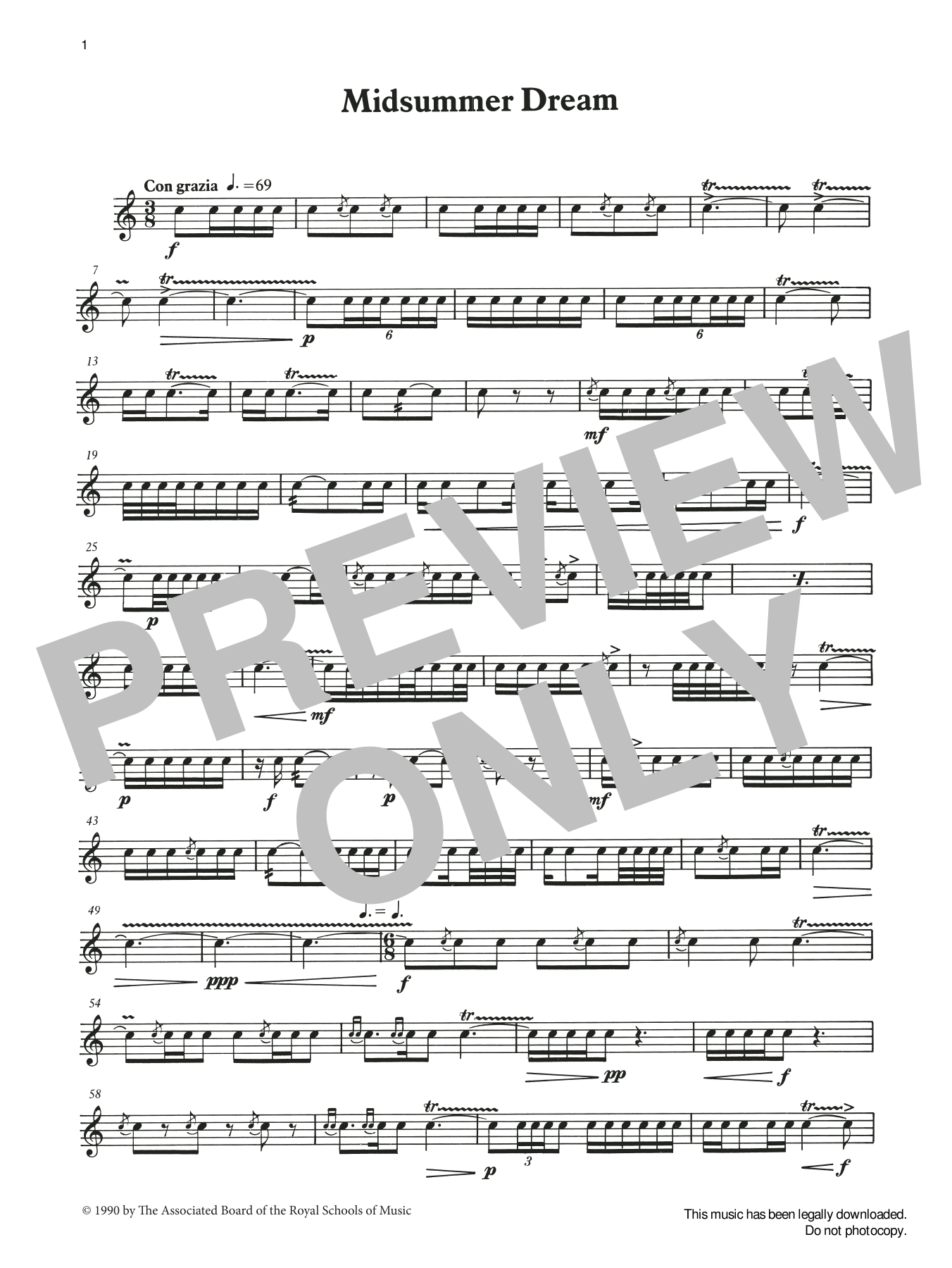 Ian Wright and Kevin Hathaway Midsummer Dream from Graded Music for Snare Drum, Book III Sheet Music Notes & Chords for Percussion Solo - Download or Print PDF