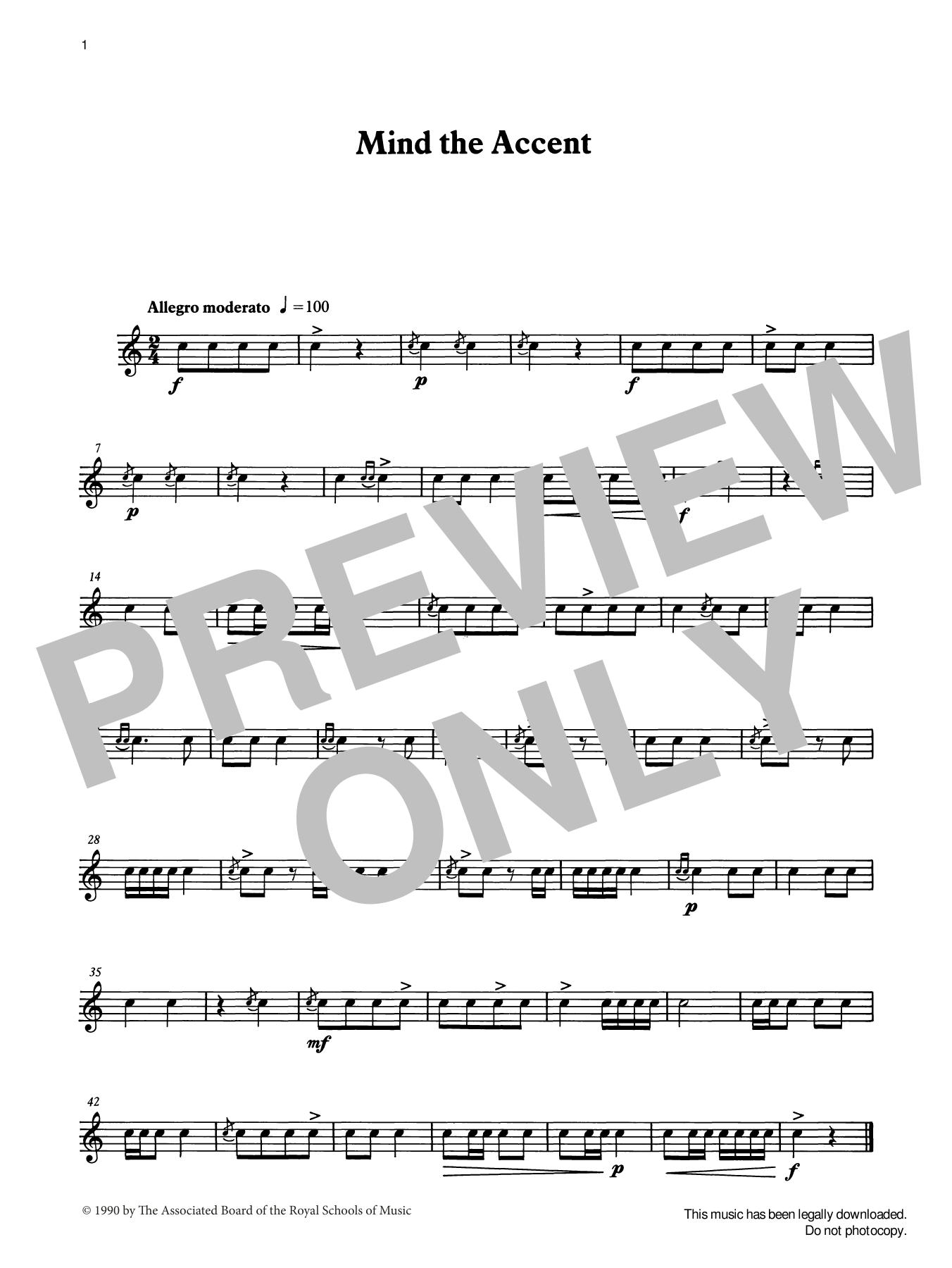 Ian Wright and Kevin Hathaway Mind the Accent from Graded Music for Snare Drum, Book I Sheet Music Notes & Chords for Percussion Solo - Download or Print PDF