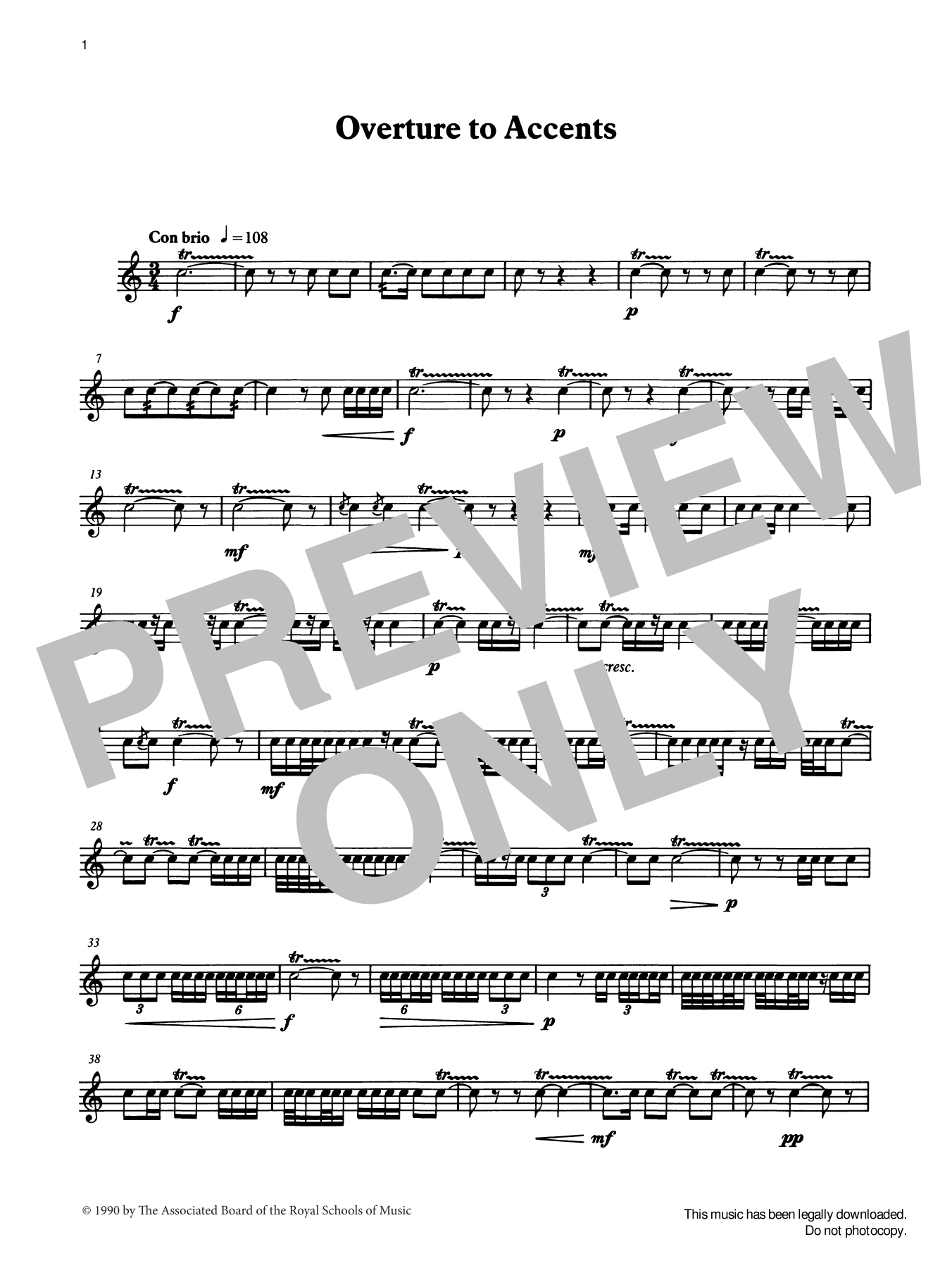 Ian Wright and Kevin Hathaway Overture to Accents from Graded Music for Snare Drum, Book IV Sheet Music Notes & Chords for Percussion Solo - Download or Print PDF