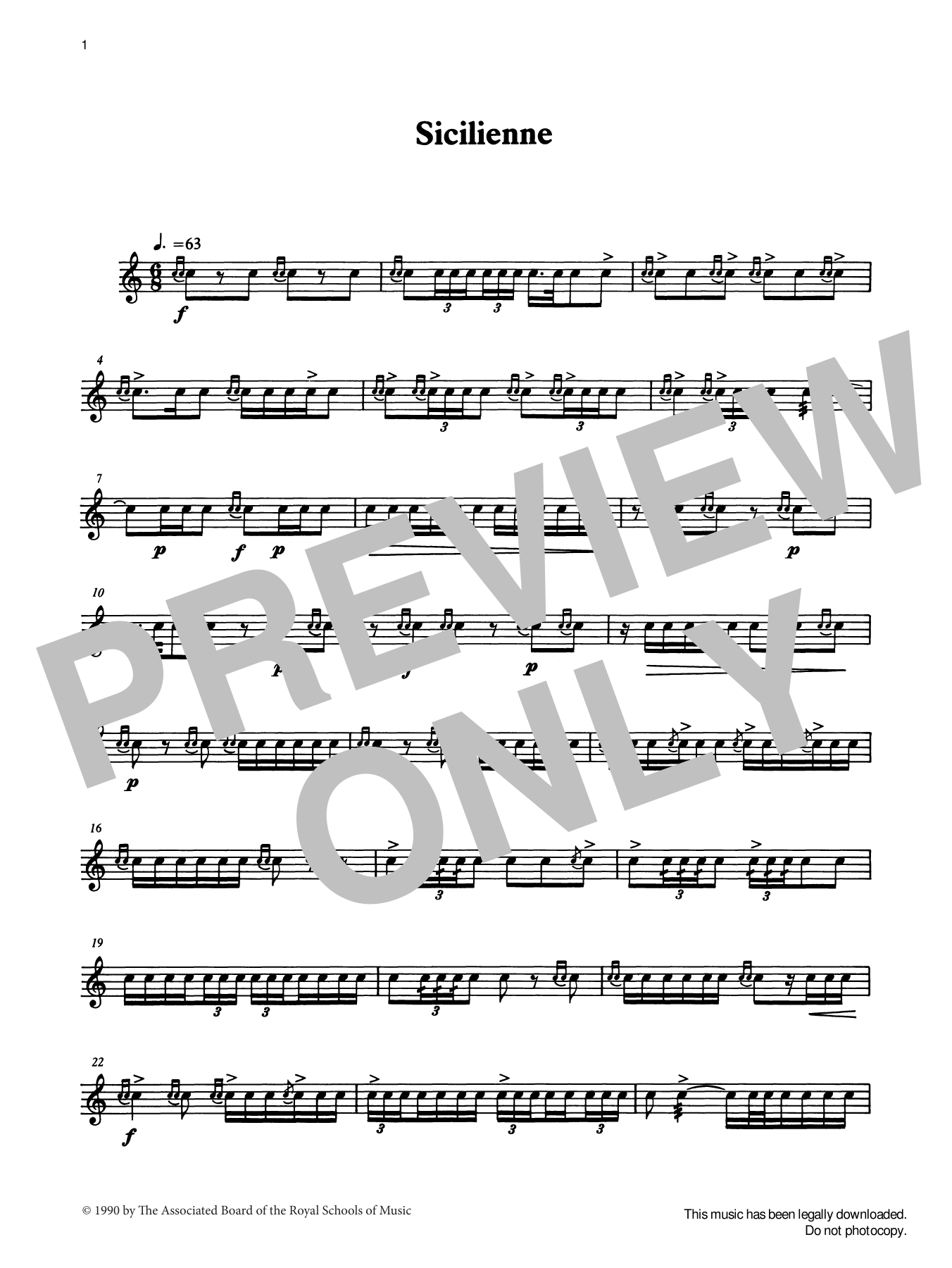 Ian Wright and Kevin Hathaway Sicilienne from Graded Music for Snare Drum, Book IV Sheet Music Notes & Chords for Percussion Solo - Download or Print PDF