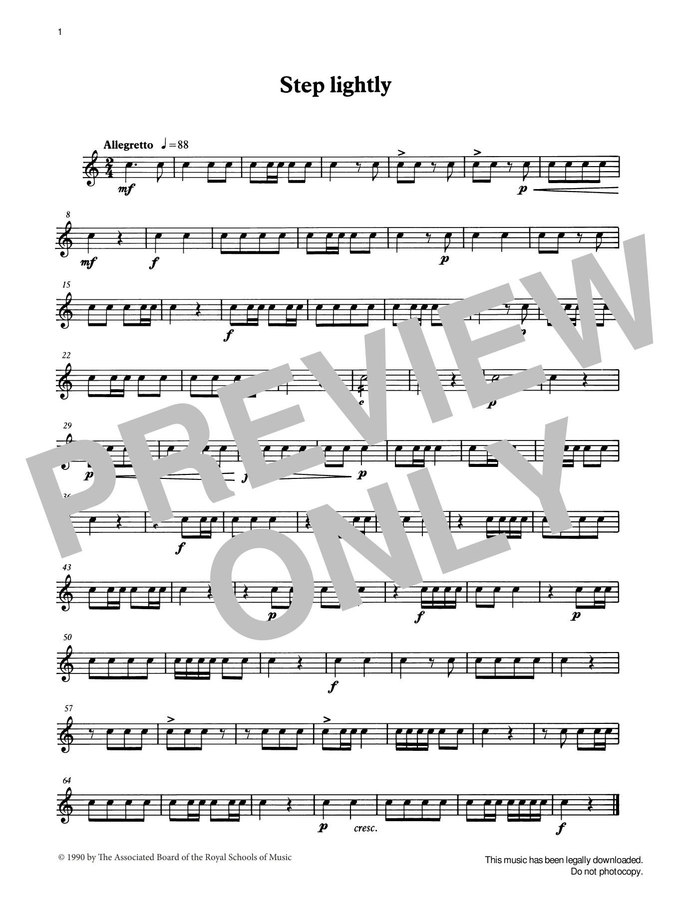 Ian Wright and Kevin Hathaway Step Lightly from Graded Music for Snare Drum, Book I Sheet Music Notes & Chords for Percussion Solo - Download or Print PDF