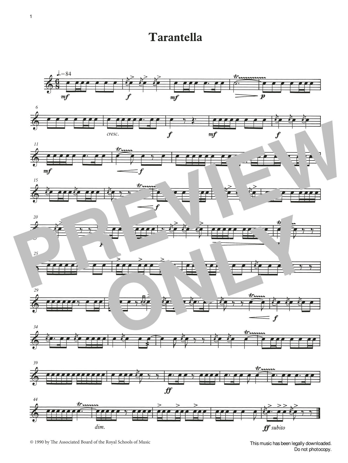 Ian Wright and Kevin Hathaway Tarantella from Graded Music for Snare Drum, Book III Sheet Music Notes & Chords for Percussion Solo - Download or Print PDF