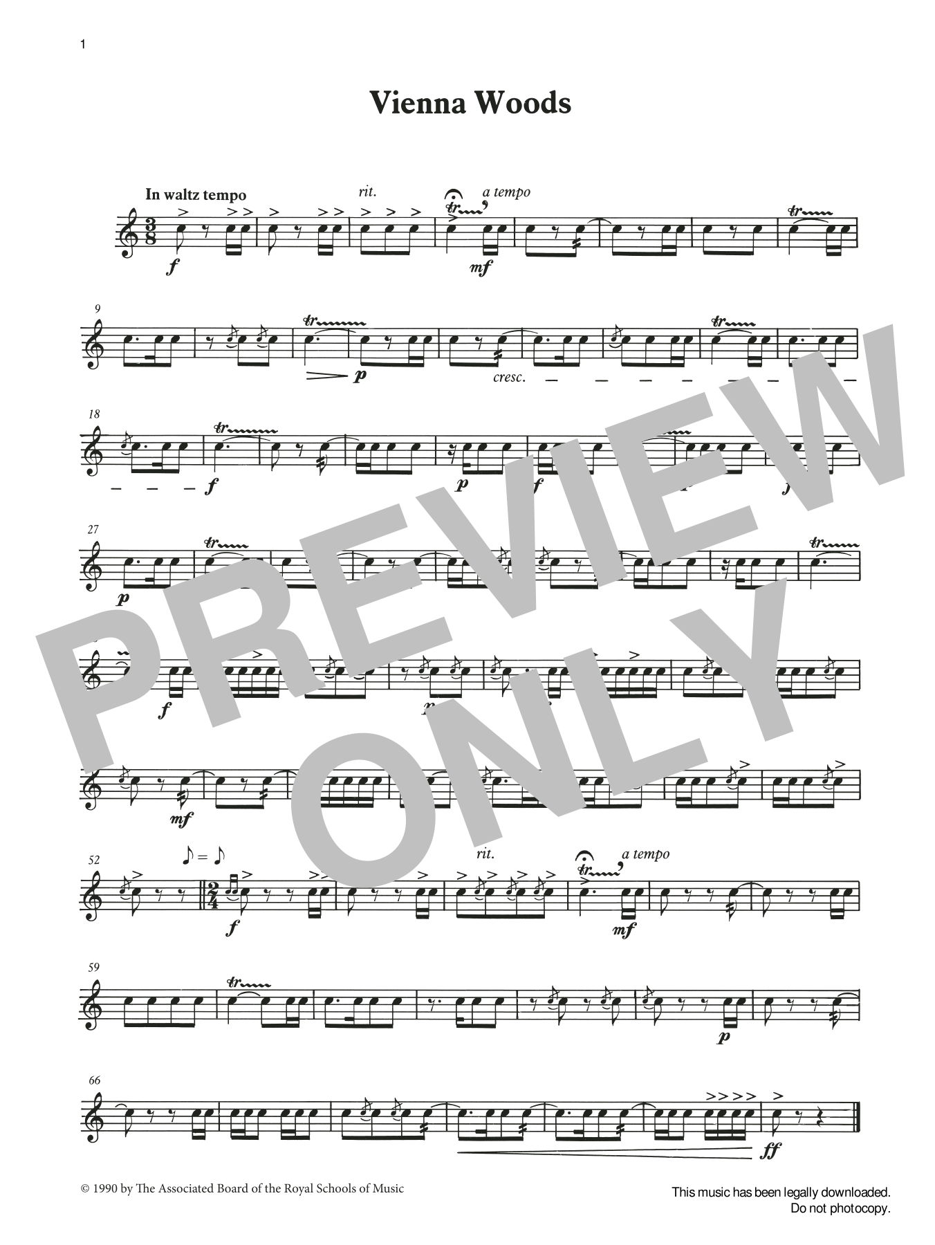 Ian Wright and Kevin Hathaway Vienna Woods from Graded Music for Snare Drum, Book II Sheet Music Notes & Chords for Percussion Solo - Download or Print PDF