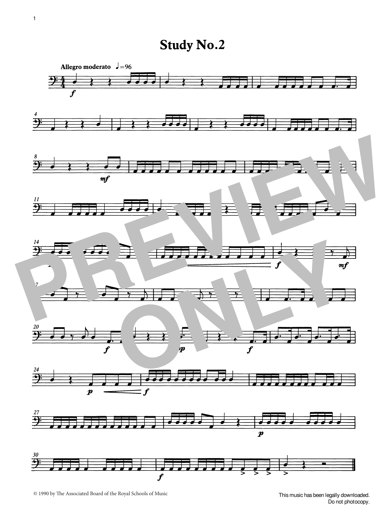Ian Wright and Mark Bassey Study No.2 from Graded Music for Timpani, Book I Sheet Music Notes & Chords for Percussion Solo - Download or Print PDF