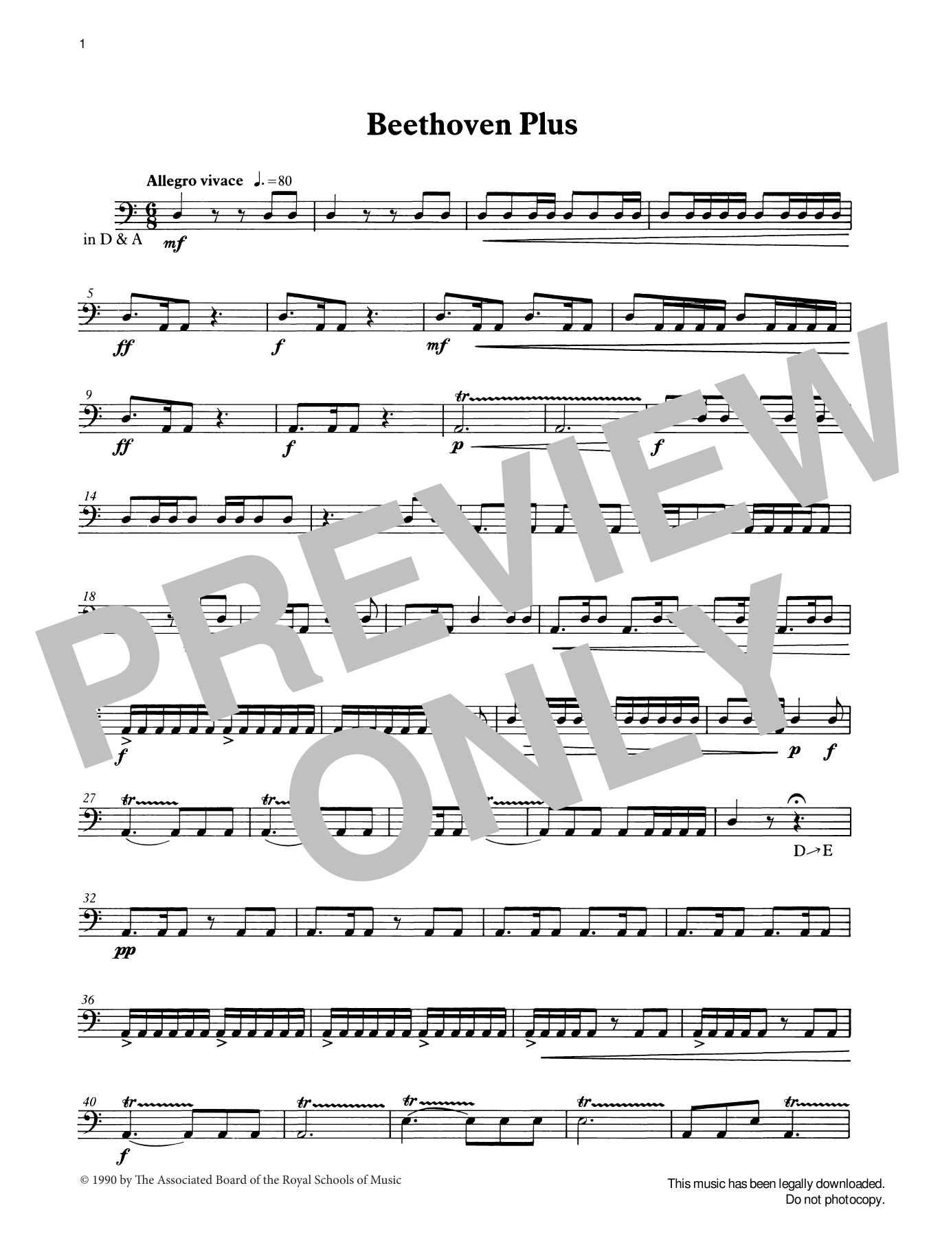Ian Wright Beethoven Plus from Graded Music for Timpani, Book III Sheet Music Notes & Chords for Percussion Solo - Download or Print PDF