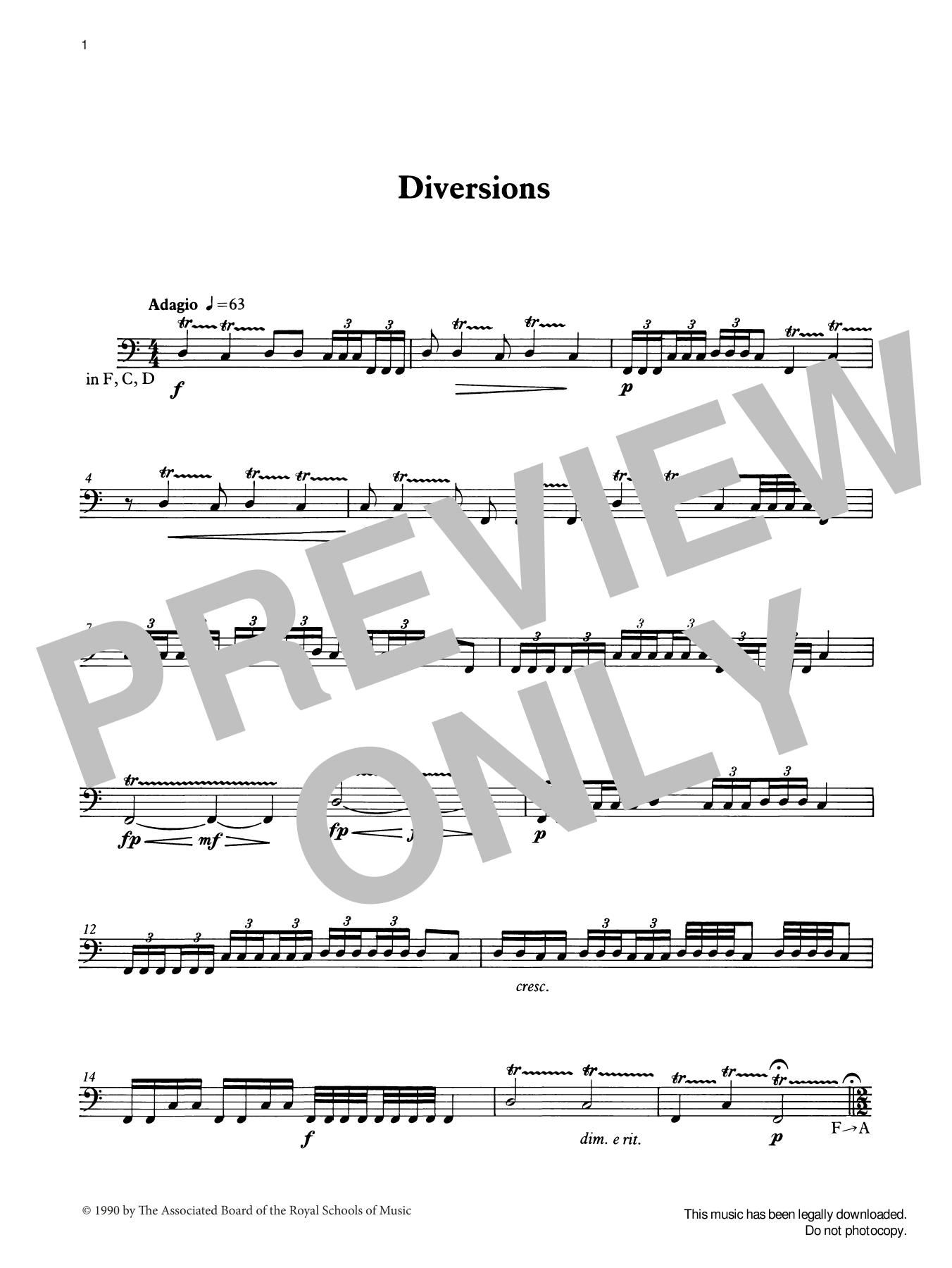 Ian Wright Diversions from Graded Music for Timpani, Book III Sheet Music Notes & Chords for Percussion Solo - Download or Print PDF