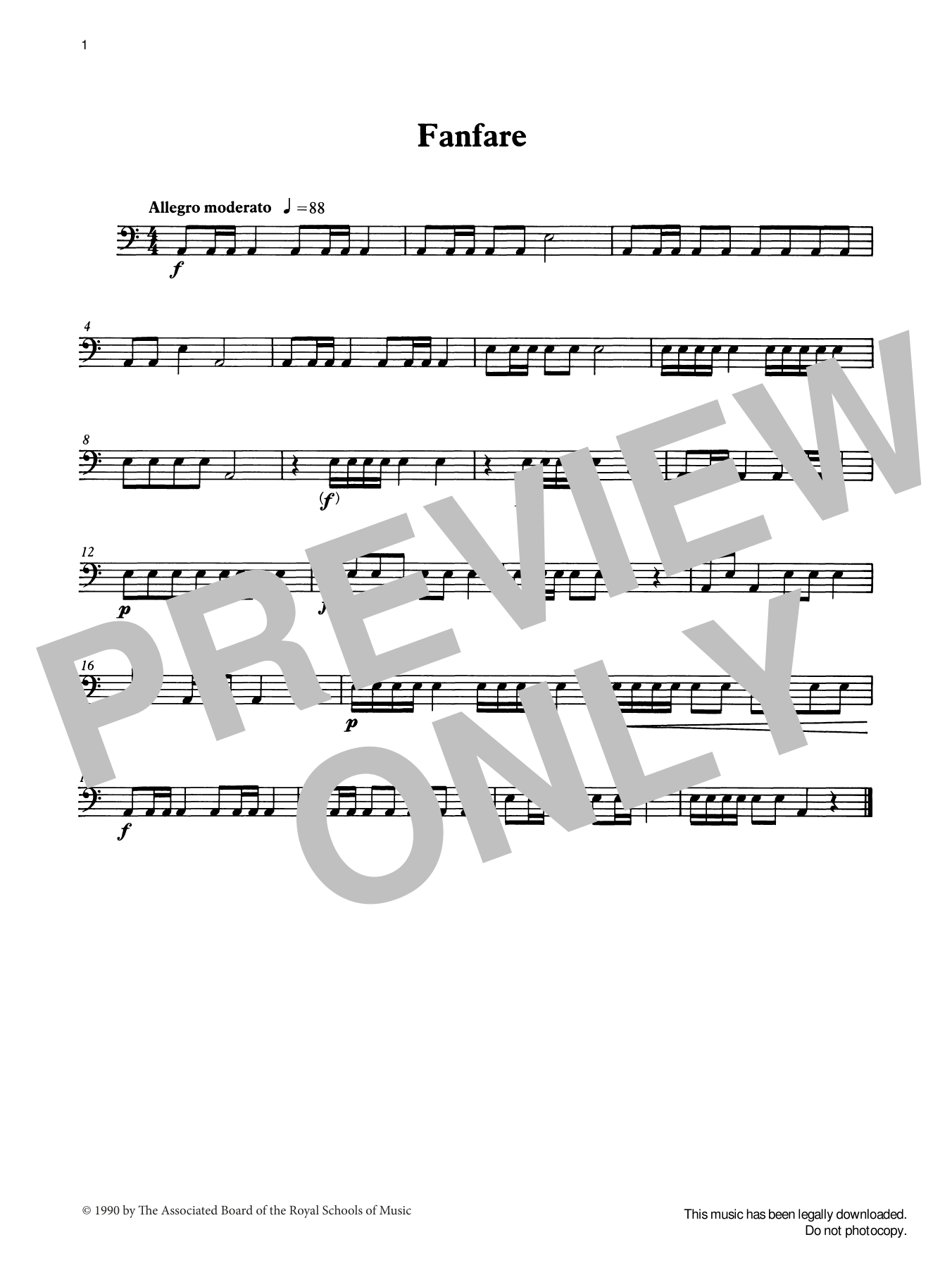 Ian Wright Fanfare from Graded Music for Timpani, Book I Sheet Music Notes & Chords for Percussion Solo - Download or Print PDF